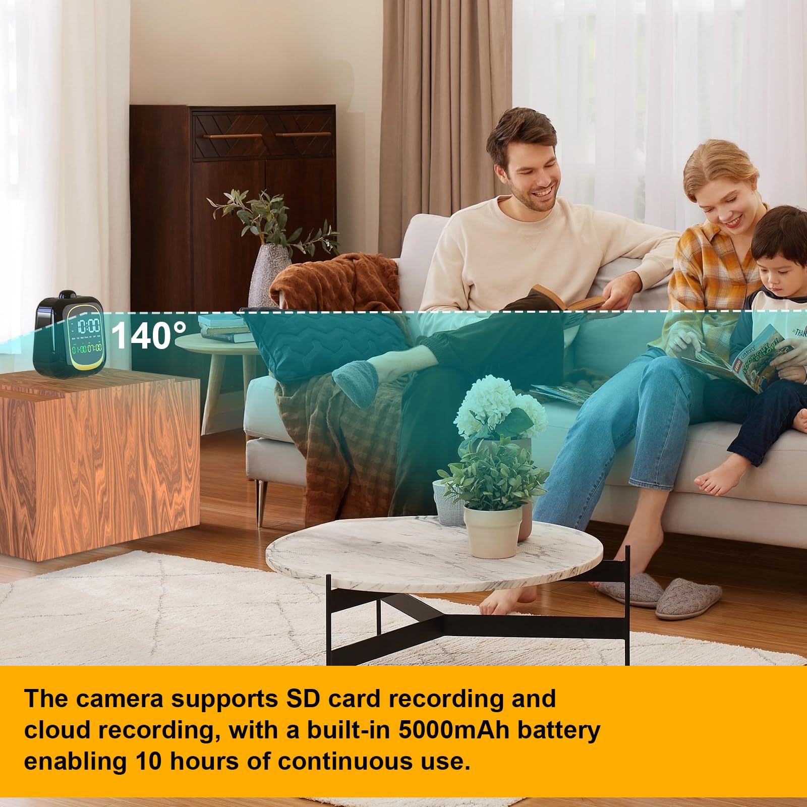 Reloj de cámara oculta, WiFi Full HD 2K, cámara de seguridad espía para interiores, visión nocturna, detección de movimiento, niñera 2.4G/5G, WiFi en tiempo real, reloj de video en vivo