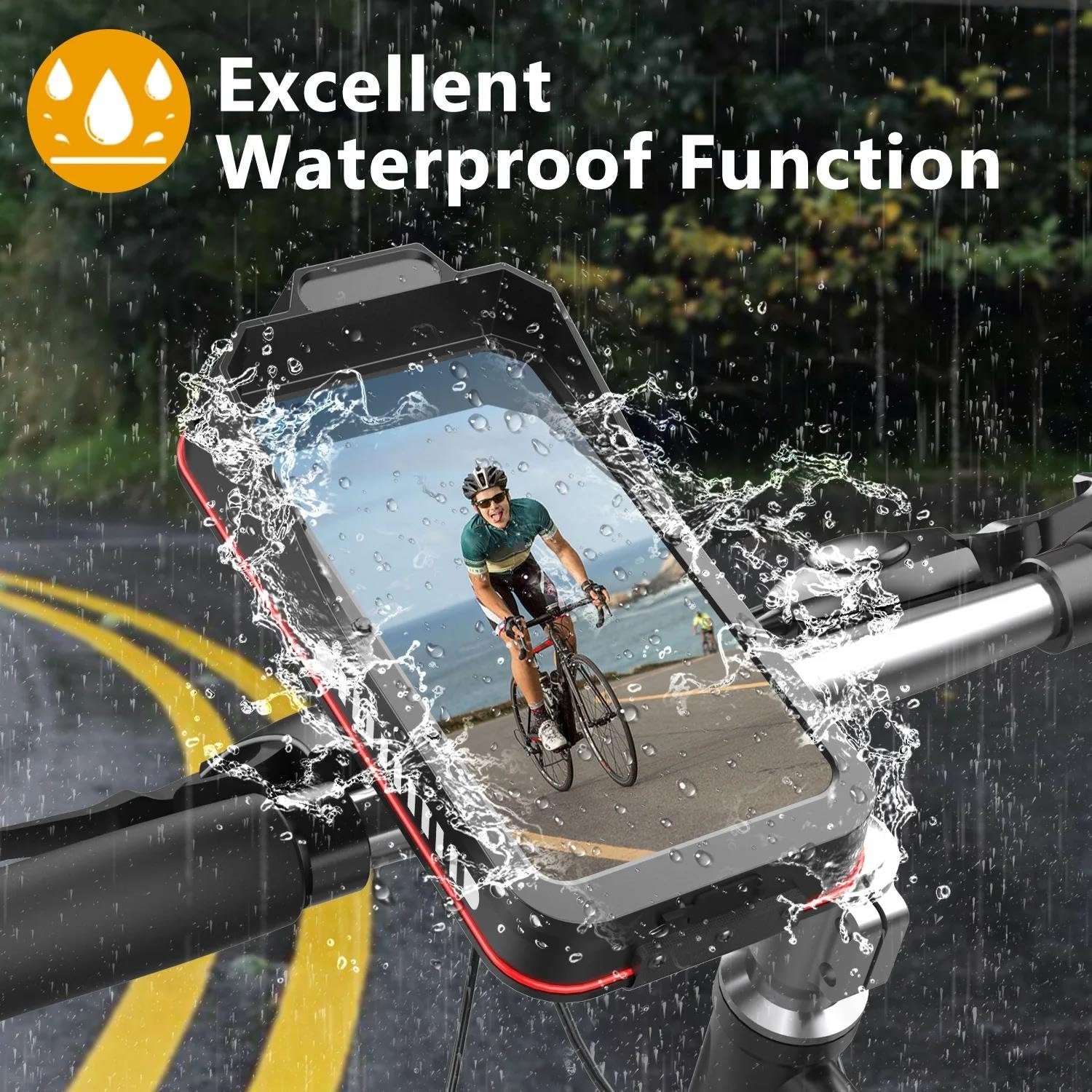 Soporte Móvil Moto Bici Impermeable Cierre Rápido Scooter Manillar para 4,7-7 Pulgadas
