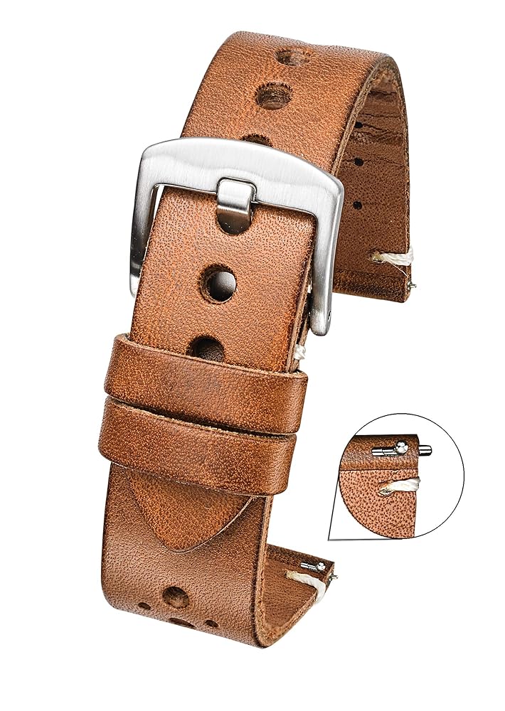 Amazon.com: ALPINE Genuine Vintage Leather 22mm Watch Band