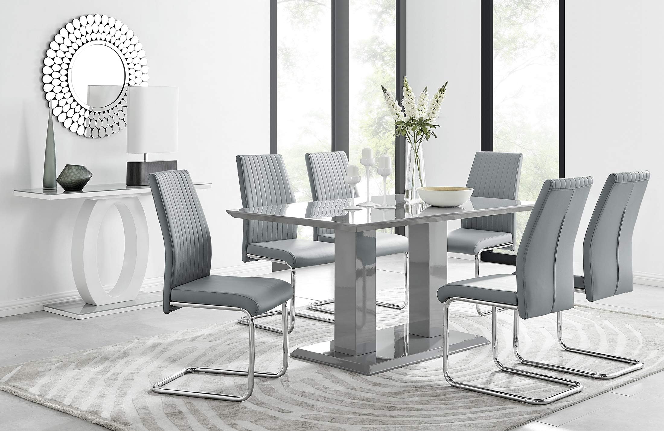 Furniturebox UK Imperia 6 Modern White High Gloss Dining Table And 6 ...