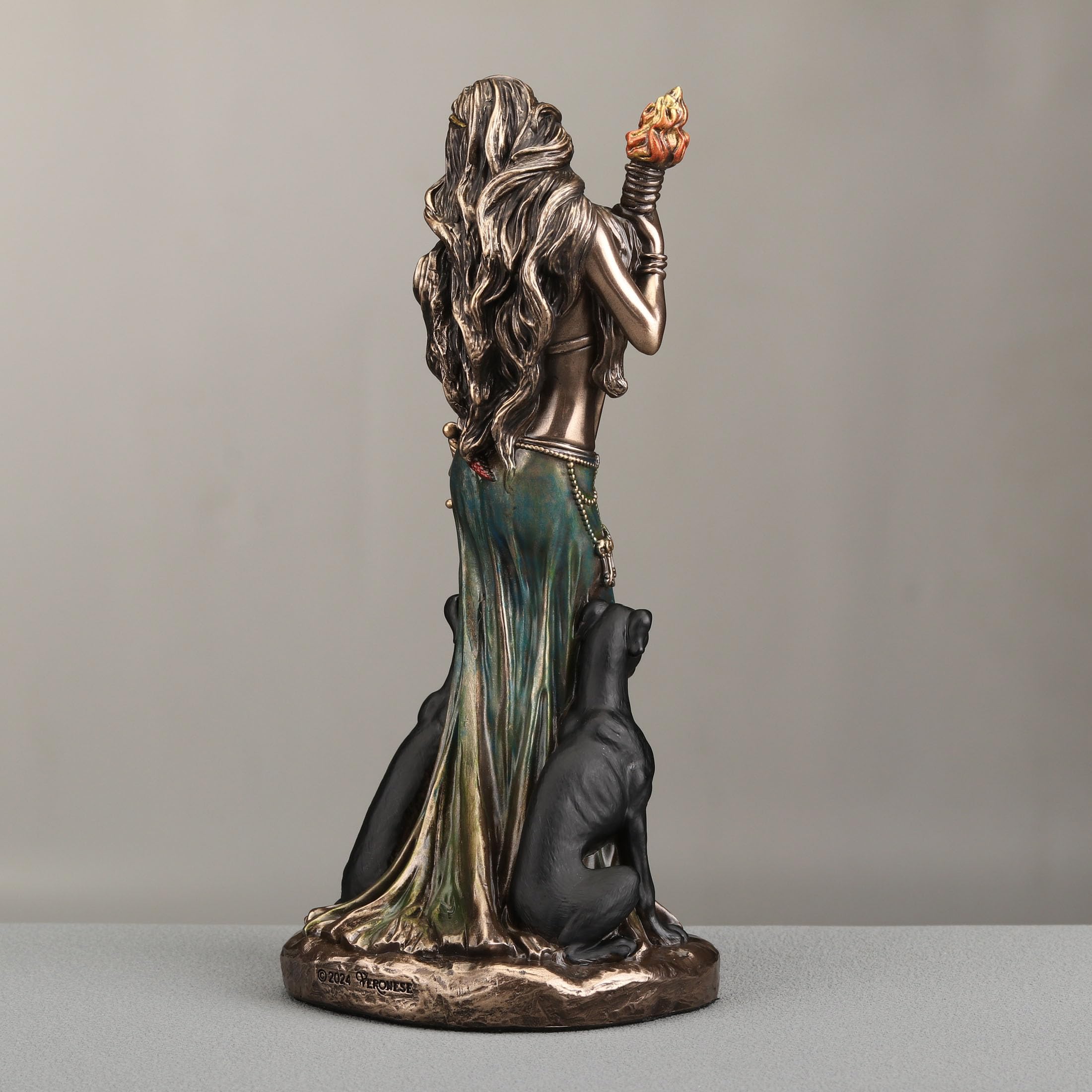 Veronese Design 6 1/8 cala Hekate grecka magii odlewana na zimno rzeźba z brązu z wykończeniem