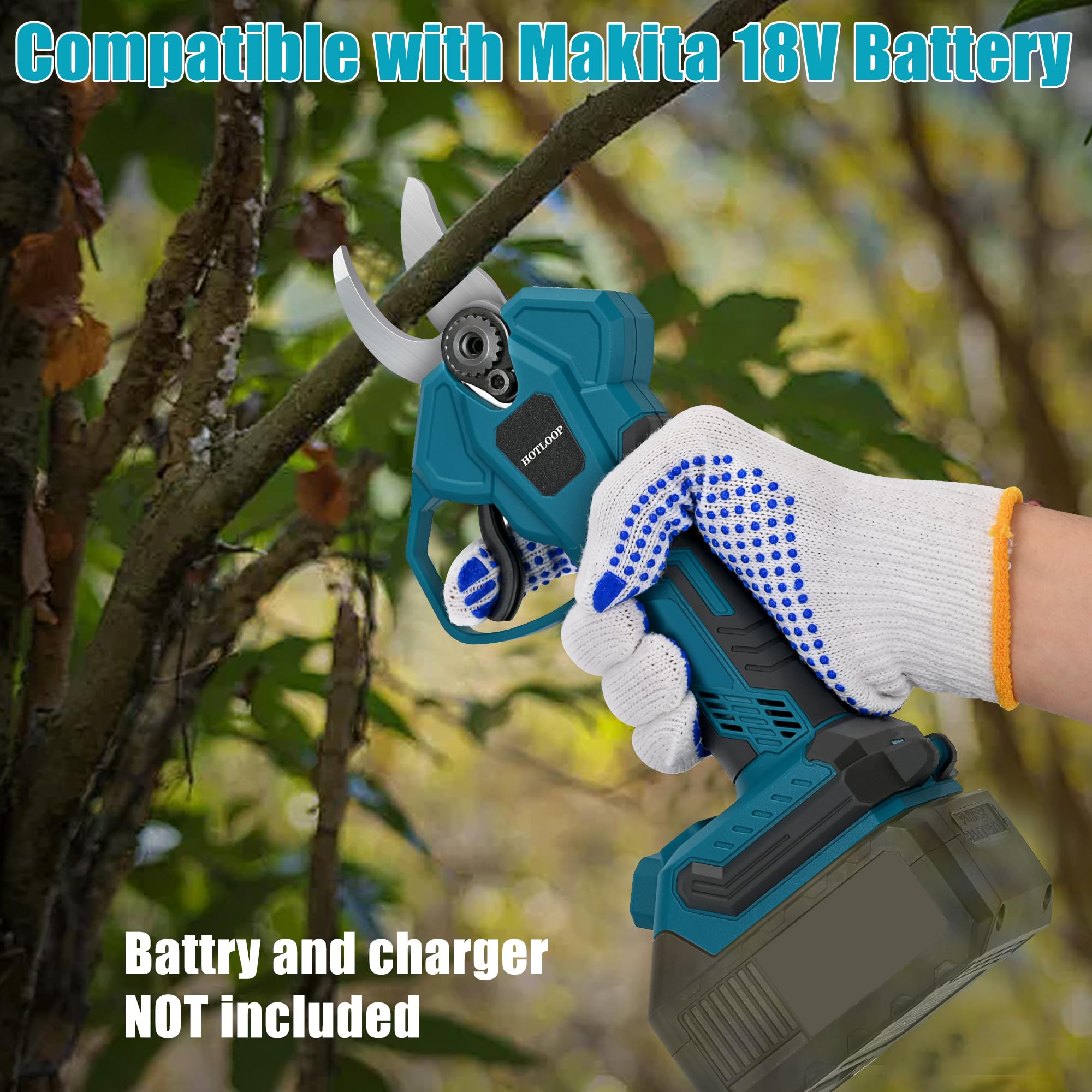 Akku Astschere Professionelle Elektrische Gartenschere für Makita 18V Batterie (Ohne Akku),Gardena Akku Gartenschere Max 40mm Schneiddurchmesser,LCD Anzeige