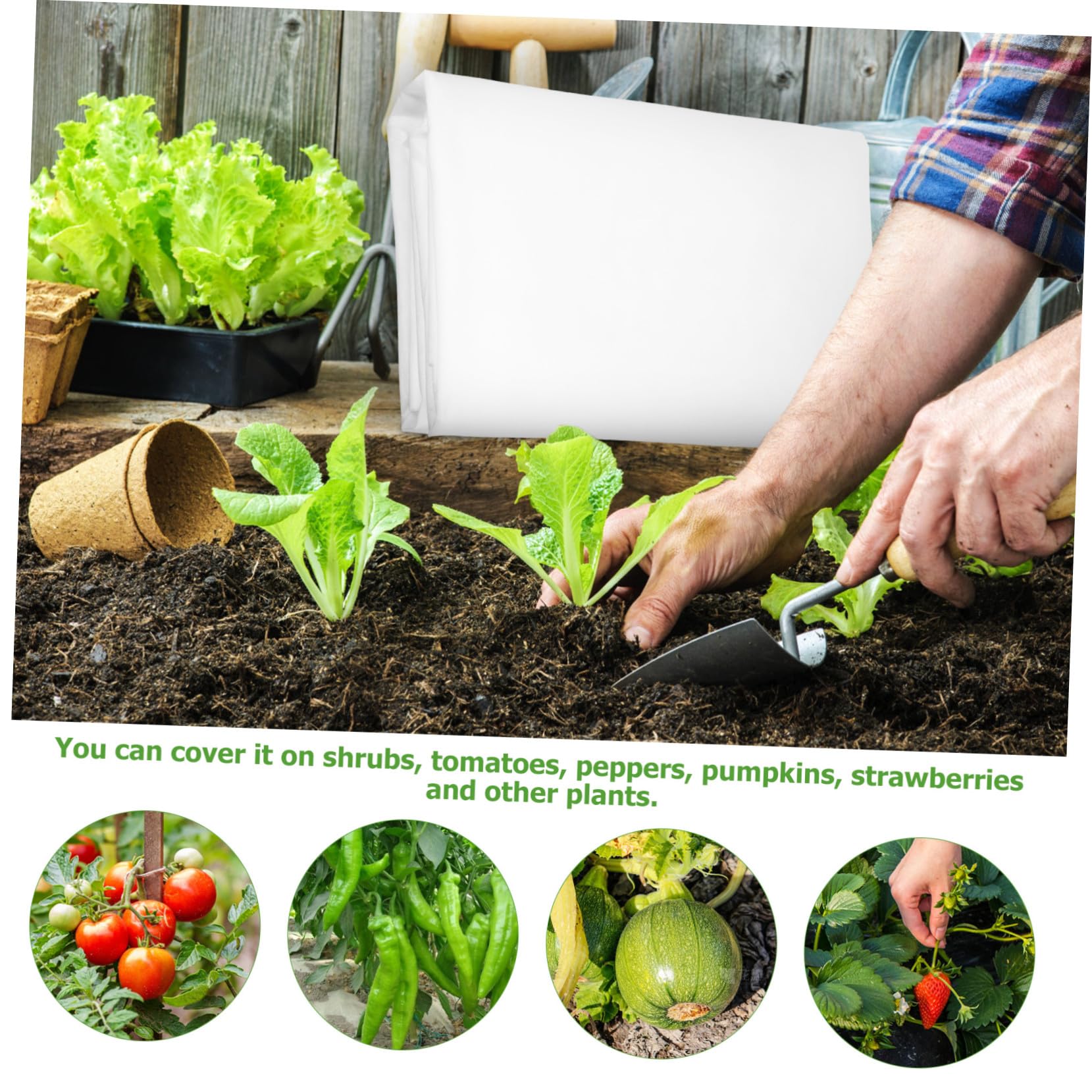Gatuida Voile de Protection des Plantes Blanc, Non Tissé, Pliable, 2 Pièces