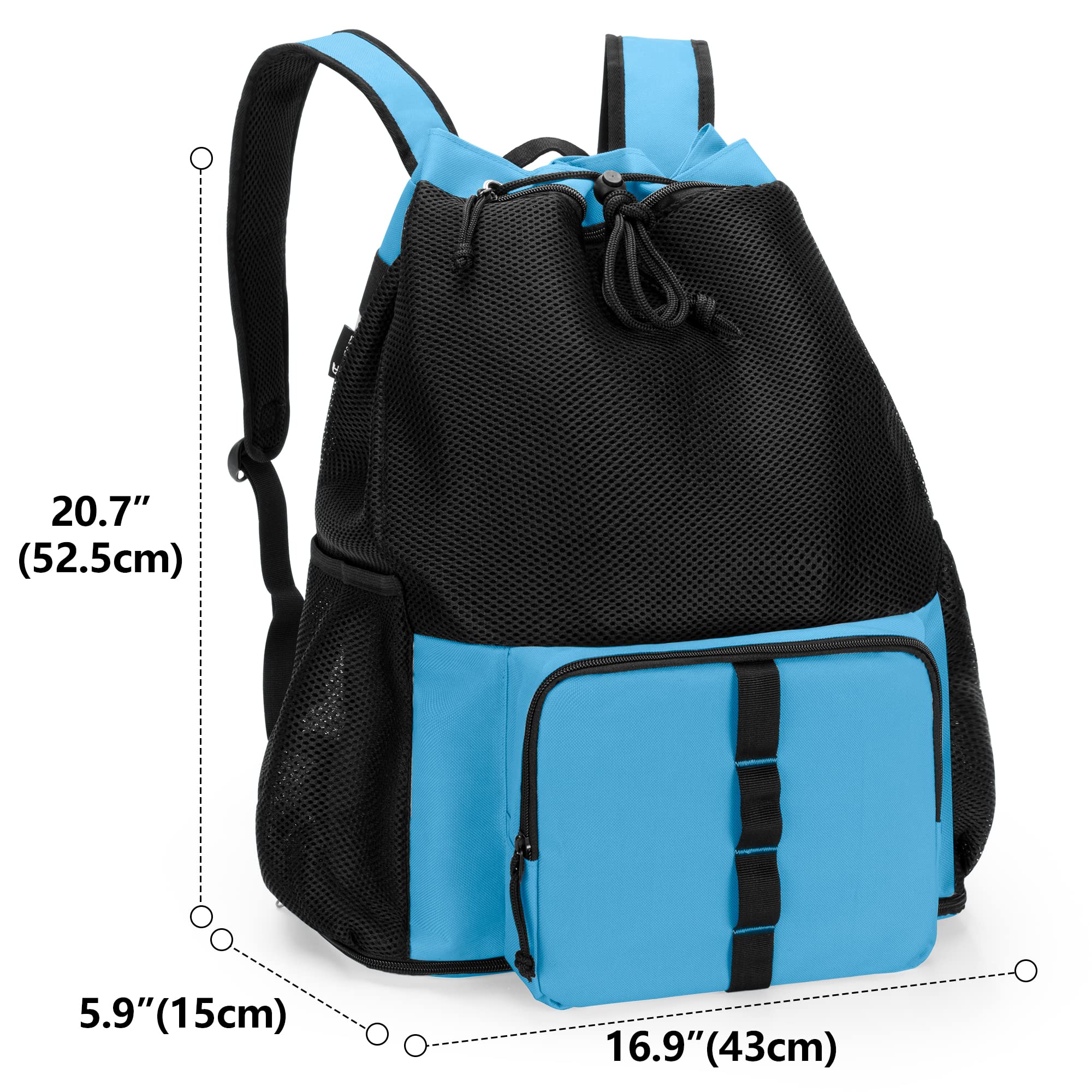 Fasrom Mesh Strandrucksack mit Reißverschluss unten, Sport Gym Rucksack zum Schwimmen, Strand und Pool(Patent Angemeldet)