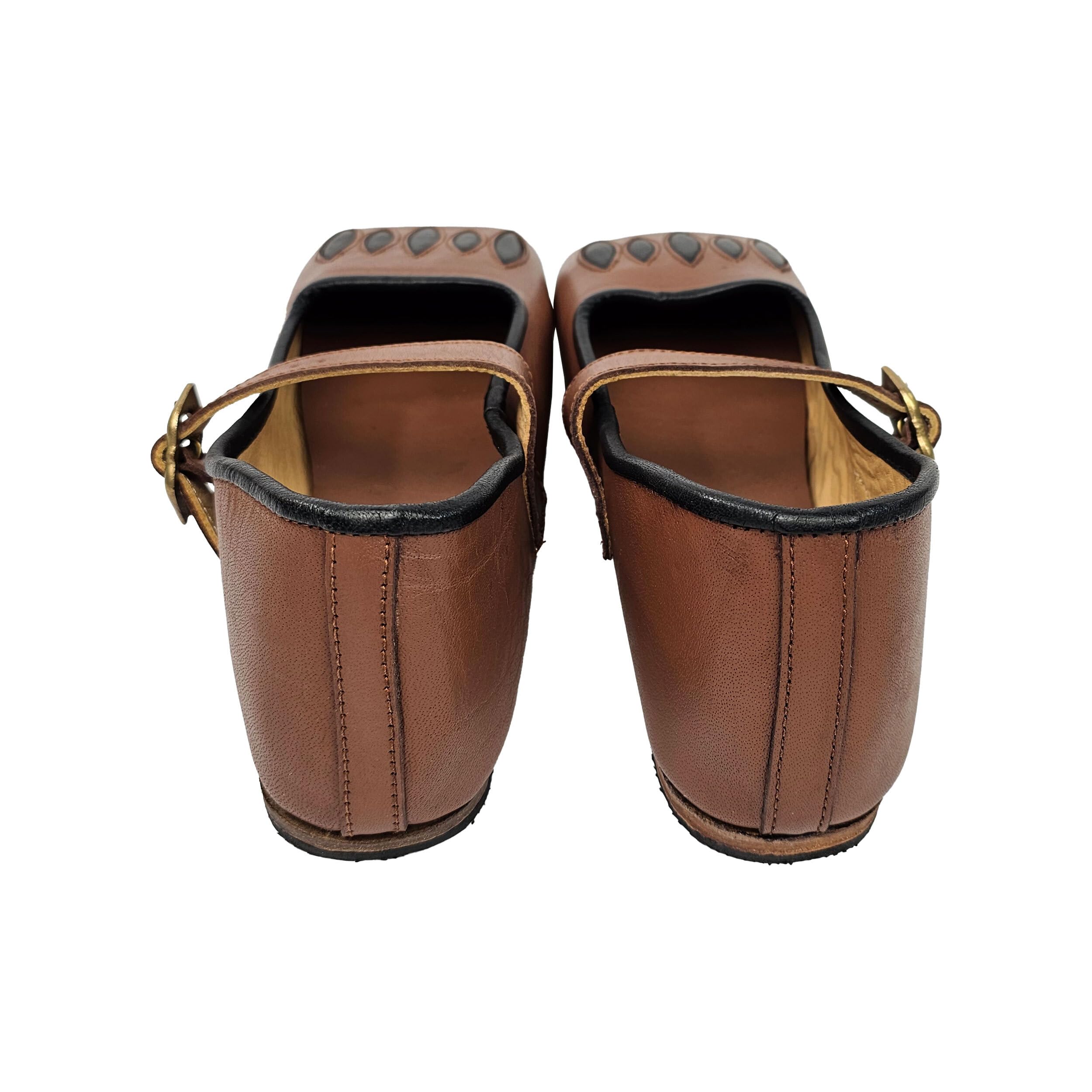Kuhmaulschuhe/Renaissance Schuhe Caspar- Leder- braun/schwarz oder schwarz/rot- LARP, Reenactment,Mittelalter