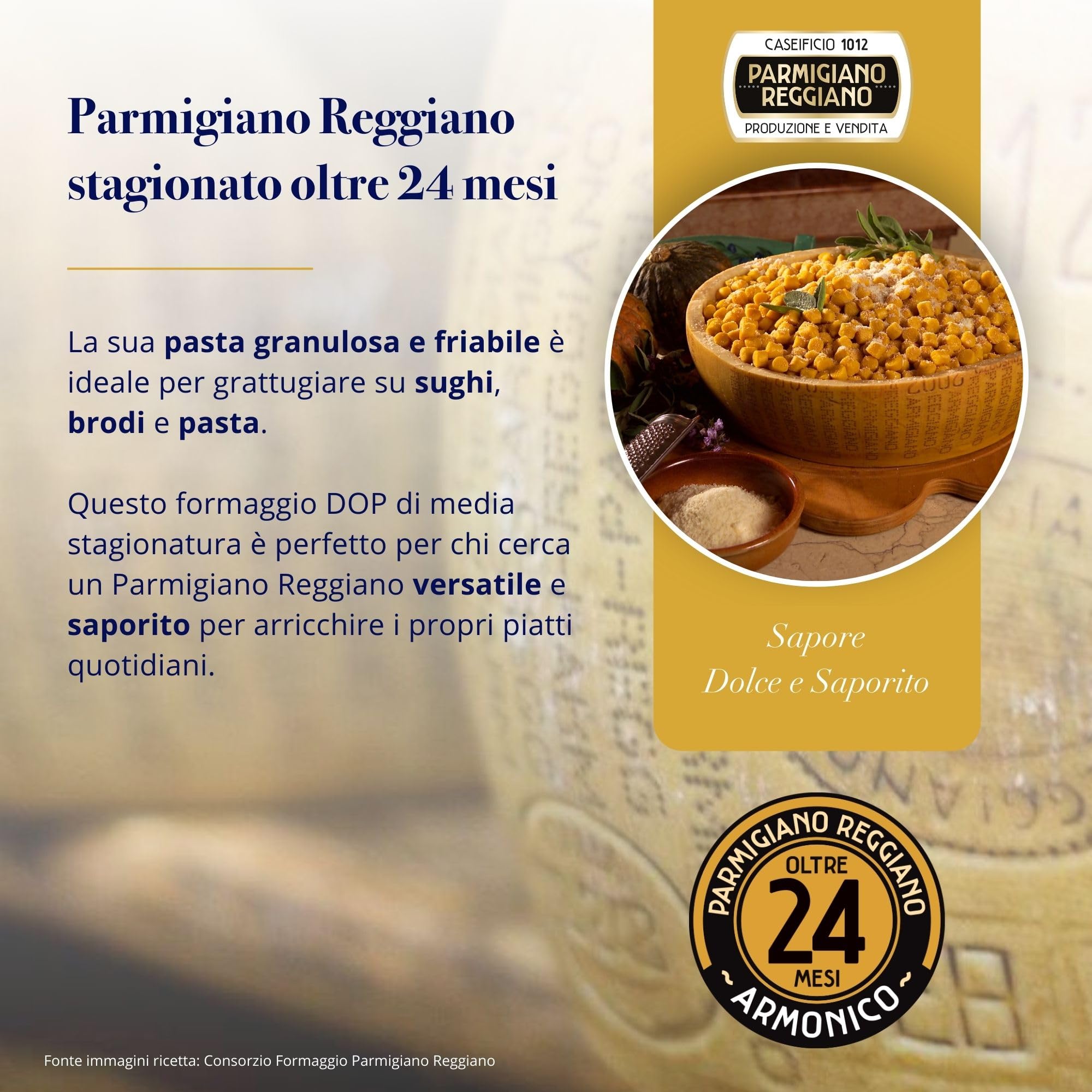 Parmigiano Reggiano Dop 24 mesi da Allevamento e Agricoltura Sostenibili - Premiata Produzione Artigianale dal 1949 - Formaggio Naturalmente Privo di Lattosio ANTICA LATTERIA DUCALE (1kg - 1pz)