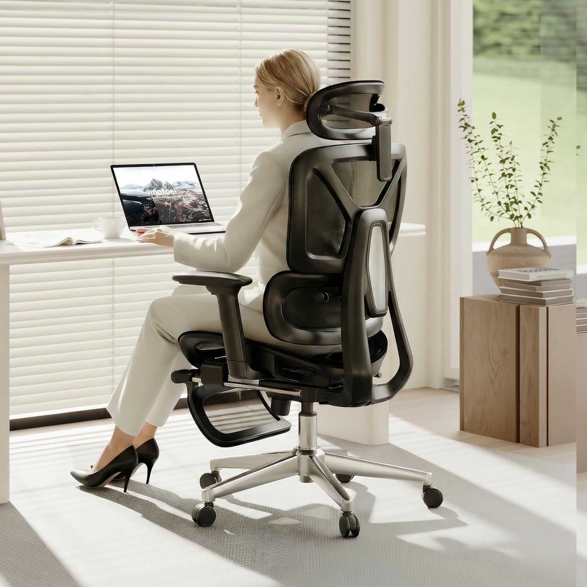 FLEXISPOT ErgoX Premium Ergonomic Office Chair with Footrest