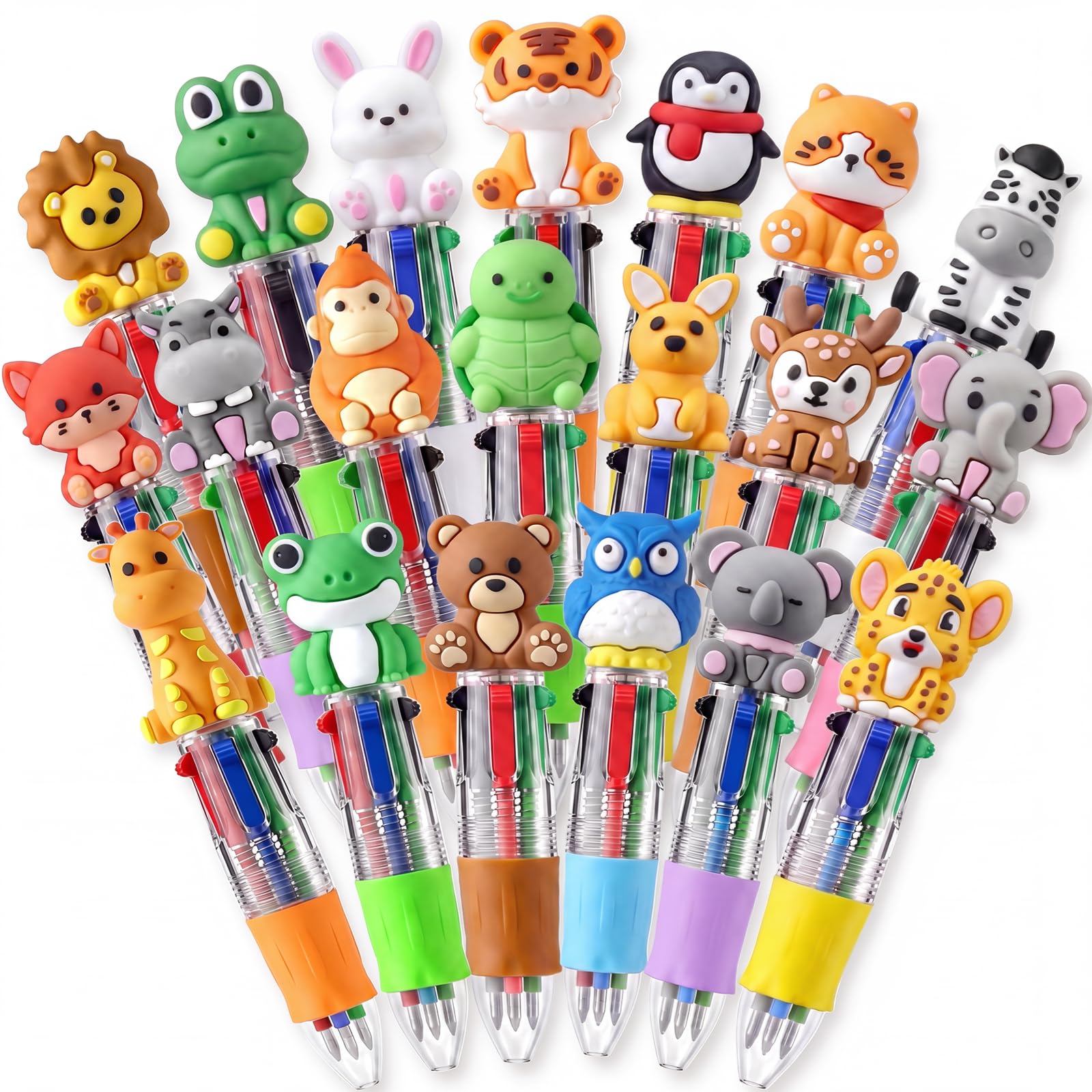 20Pcs Animal Multicolor Pens, 4-in-1 Bulk Cute Pens for Kids — toys & kids deal