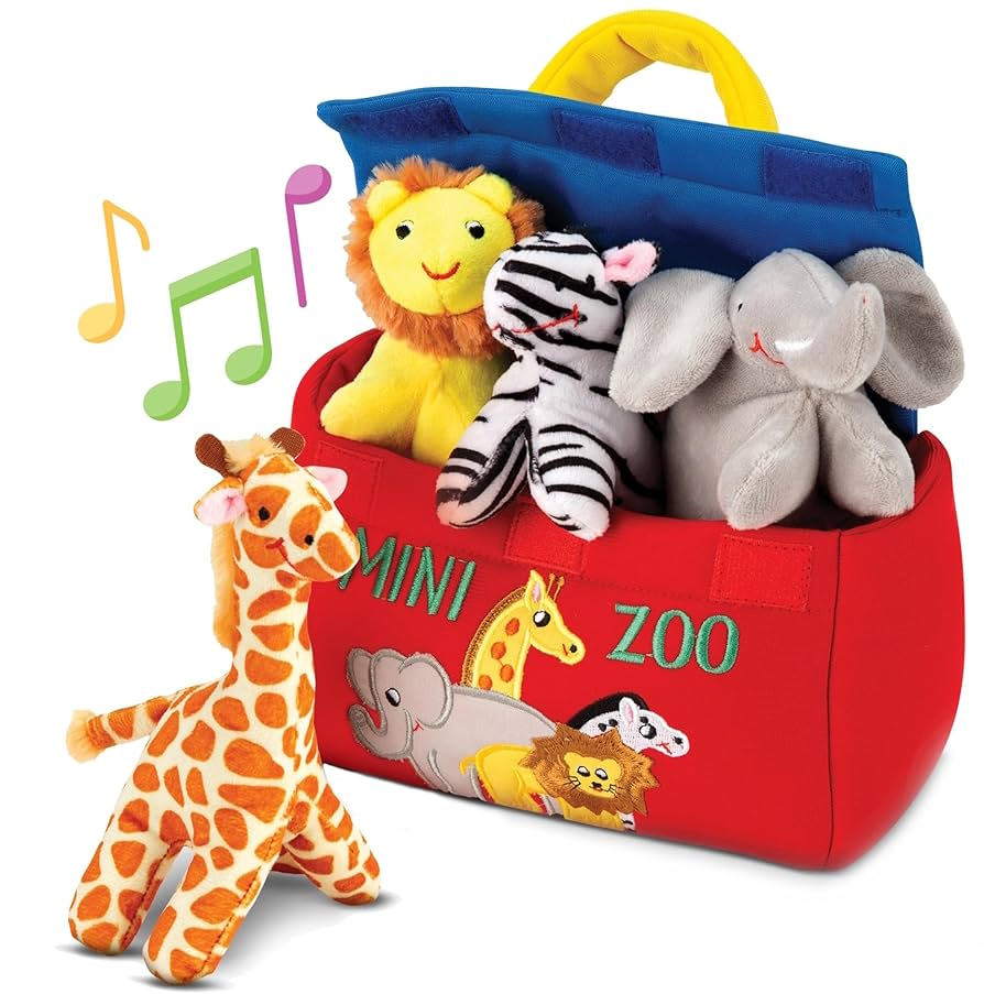 Amazon.com: Bundaloo Plush Mini Zoo Playset - Giraffe