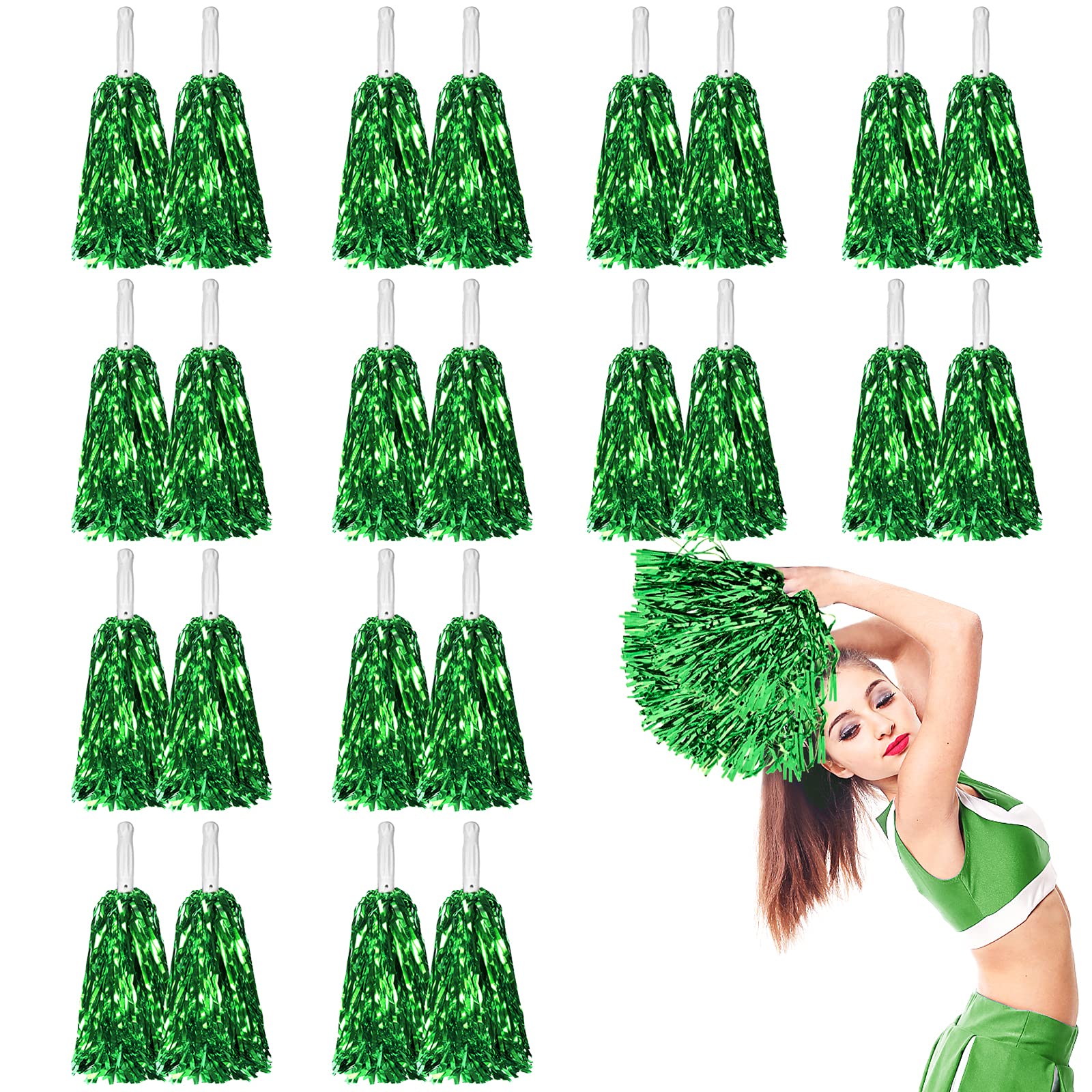Buy DILIBRA 24 Pcs Metallic Cheerleading Pom Poms for Kids, Cheerleaders Cheer Pom Poms with