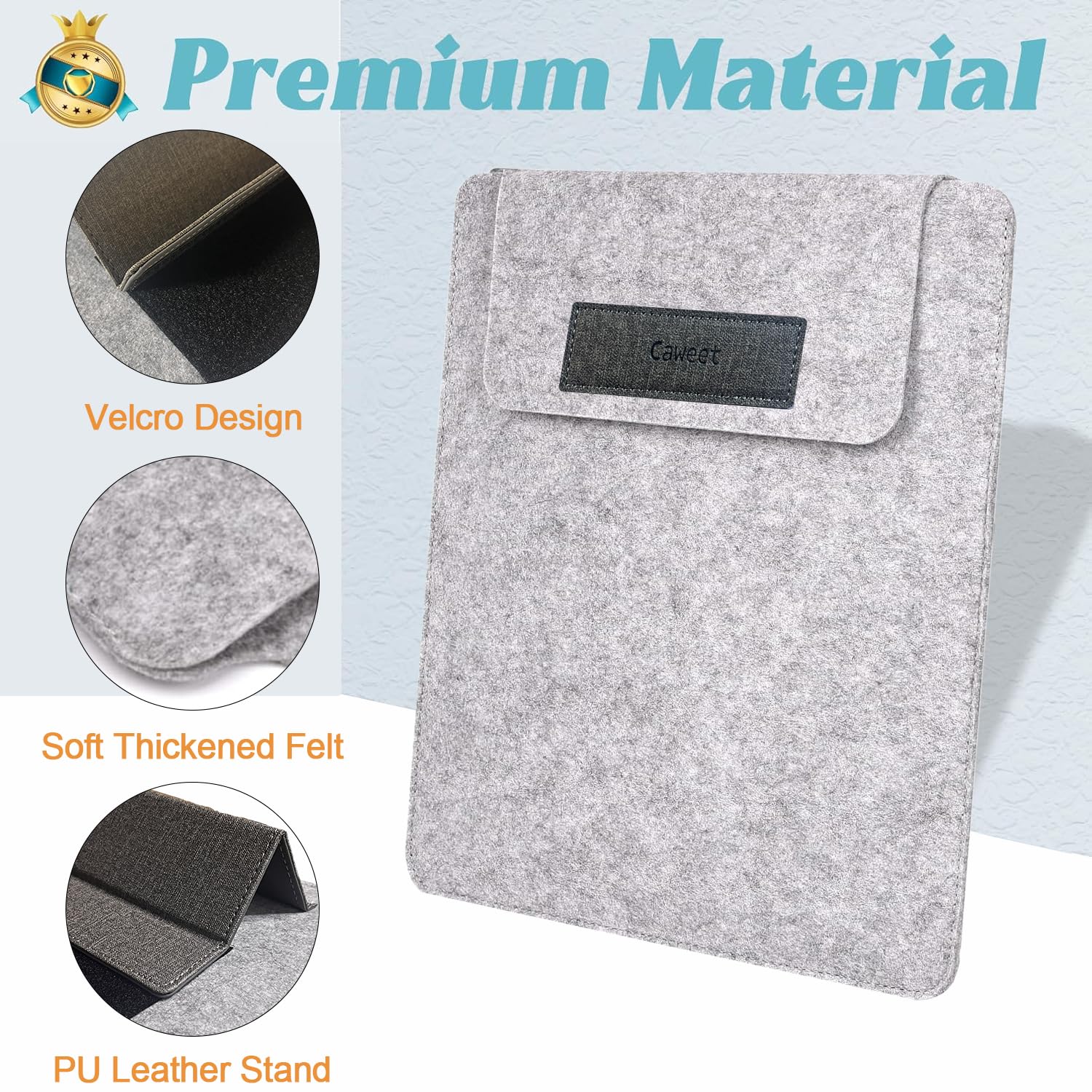 Caweet Custodia protettiva per Kindle Scribe da 11 pollici, adatta a Colorsoft di prima generazione e versione 3a generazione 2025, pelle PU Premium con supporto pieghevole, grigio - 4