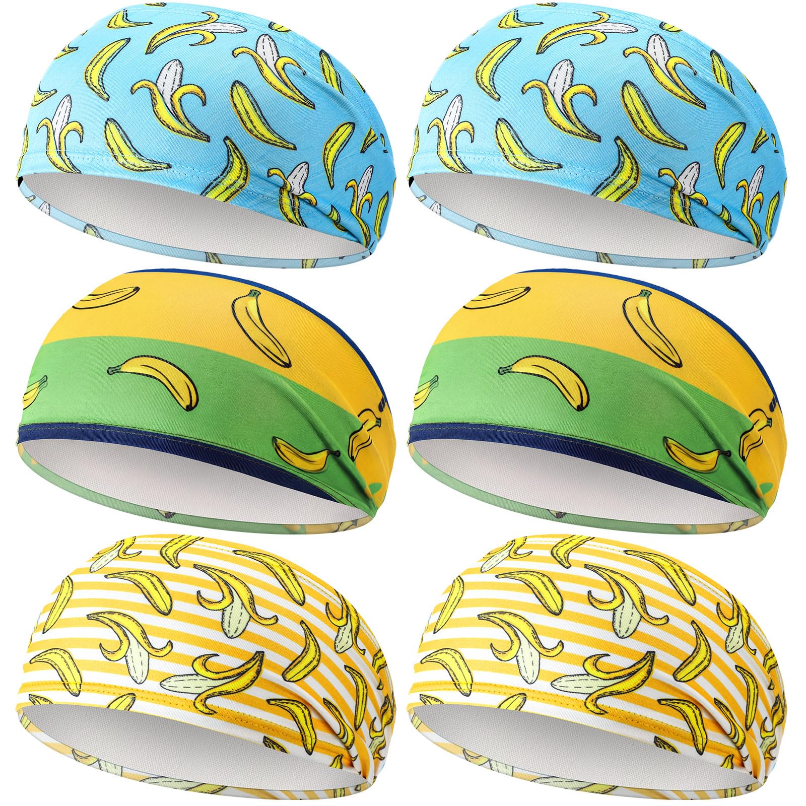 Suncalla Teenager Baseball Headband Elastic Polyester Sweatband Multi Color for Basketball Football Golf Headscarf Baseball Stuff Women Men Accessory Team Gift (6,Banana)-image-42
