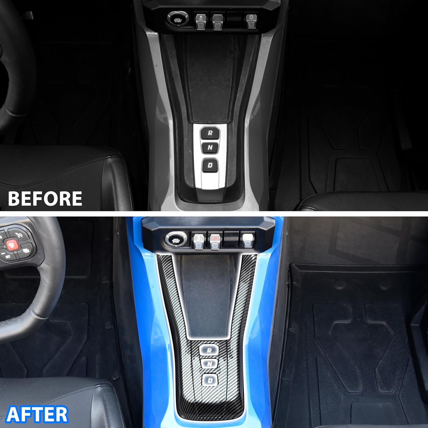 SAUTVS Gear Shift Panel Cover Trim for Polaris Slingshot 2020-2023, Carbon Fiber Central Control Gear Shift Cover Trim for Polaris Slingshot 2020-2023 Accessories (Automatic Gear, Without M Gear)