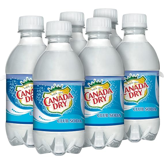 Canada Dry Club Soda, 10 fl oz plastic bottles, 6 pack