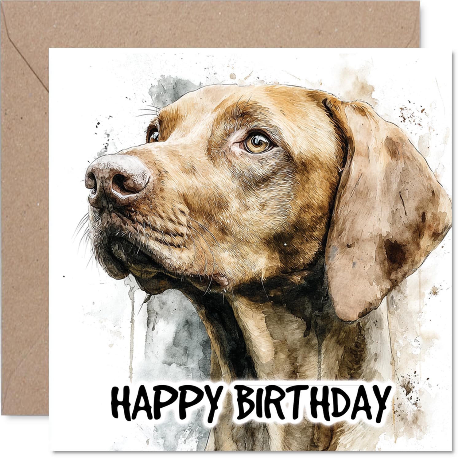 Hungarian Vizsla Birthday Card for Men Women - Dog Breeds - Happy Birthday Card for Nanny Colleague Nan Friend, 145mm Bday Greeting Cards