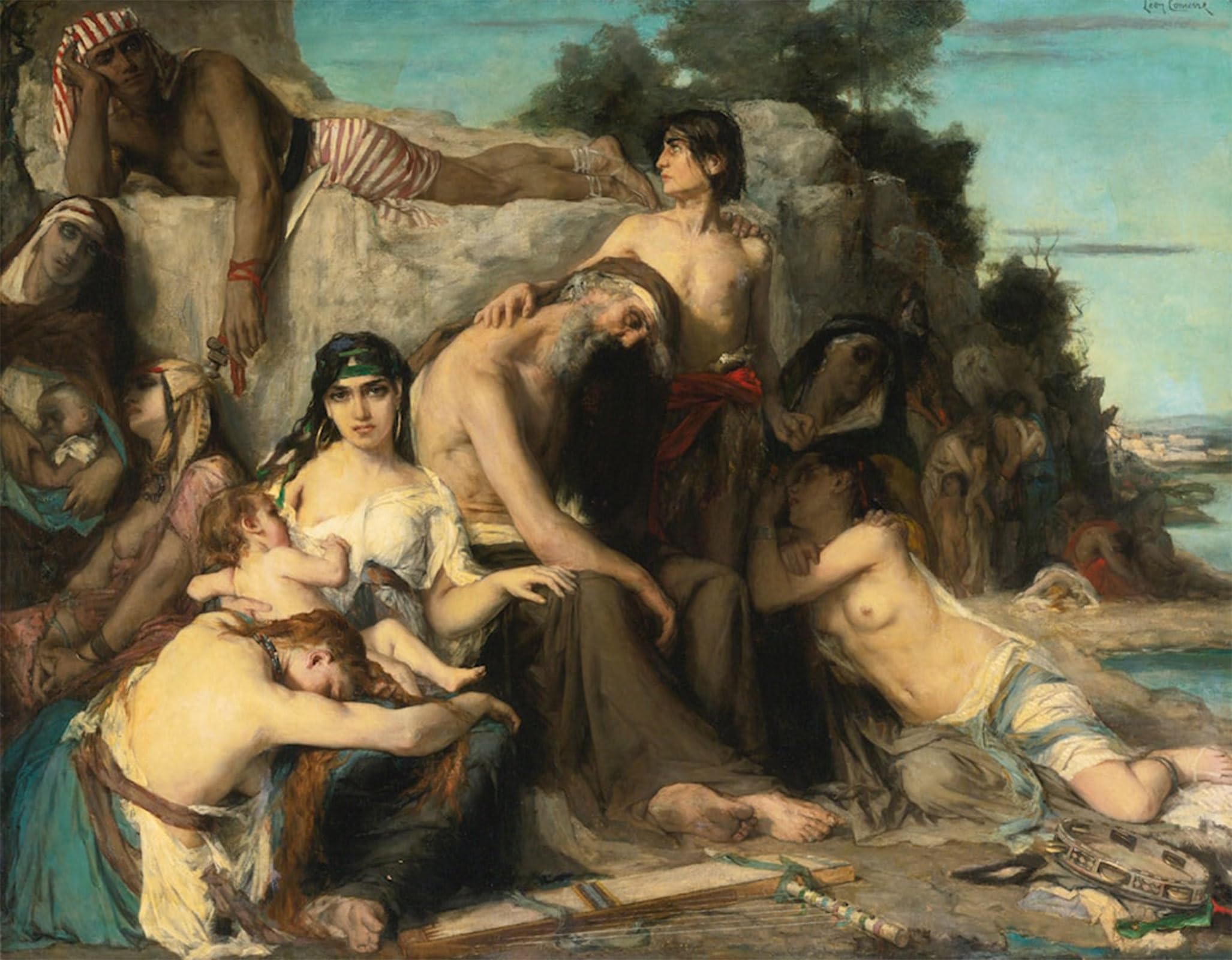 Cuadro la Huida a Egipto de Léon Comerre para Decorar Paredes Vacías Lienzo 60x90 5