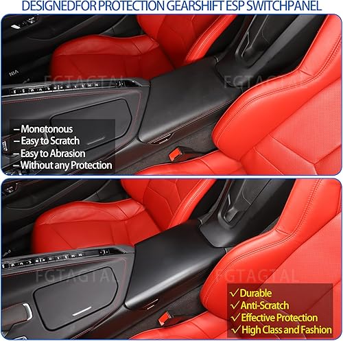 Miniatura 2 de Cubierta de panel de caja de reposabrazos compatible con Chevrolet Corvette C8 2020-2024, cubierta de protección de bandeja de almacenamiento de ABS