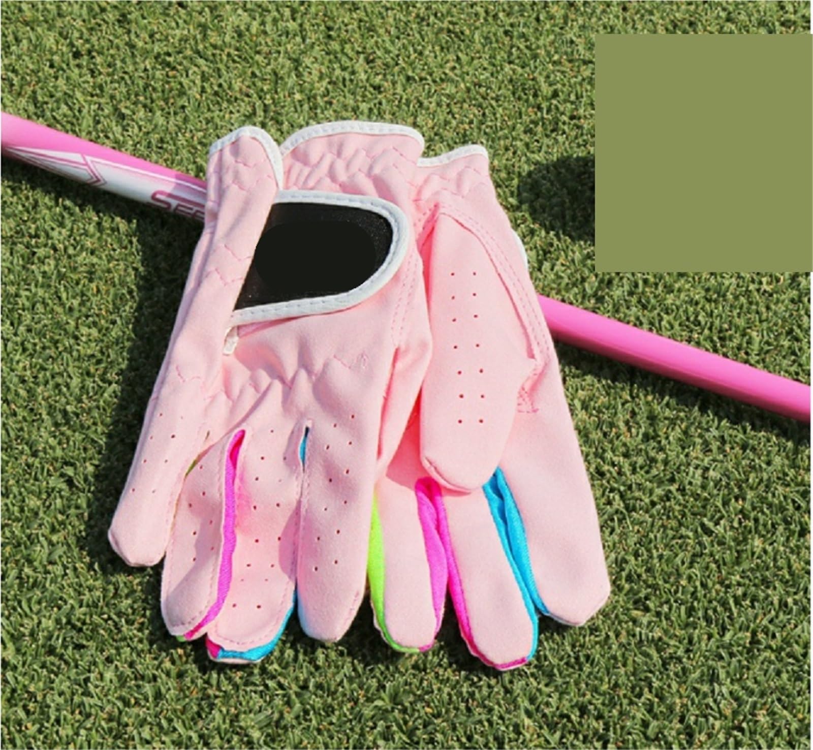 2 paia di guanti da golf in tessuto assorbente del sudore, antiscivolo, morbidi, traspiranti, for ragazzi e ragazze, sportivi per Adulta