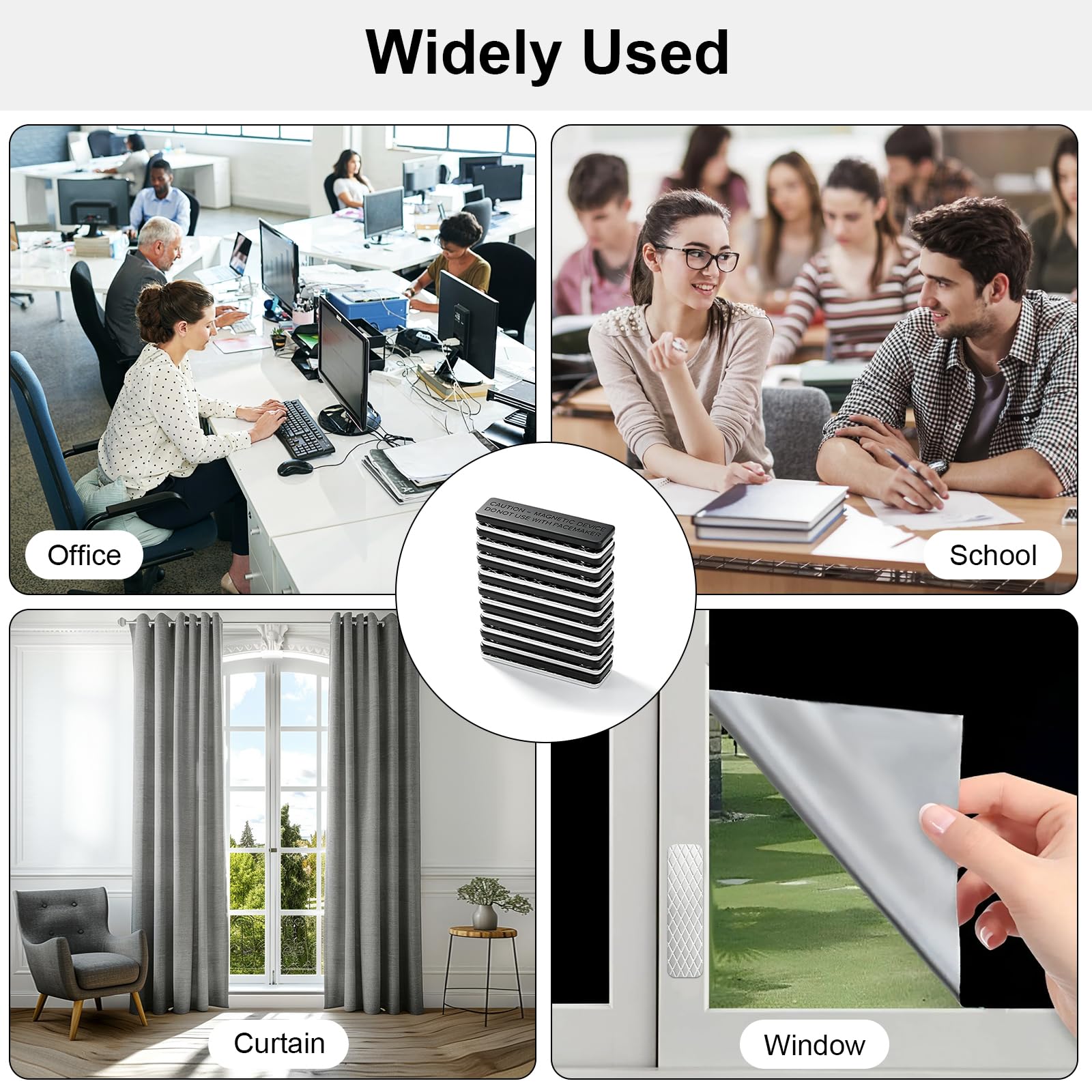 20 sztuk magnetycznych zapięć na zasłonę, 45 x 13 mm, magnetyczne magnesy do moskitiery okiennej, ochrona przed owadami, zasłona na drzwi, rolety okienne, 20 sztuk