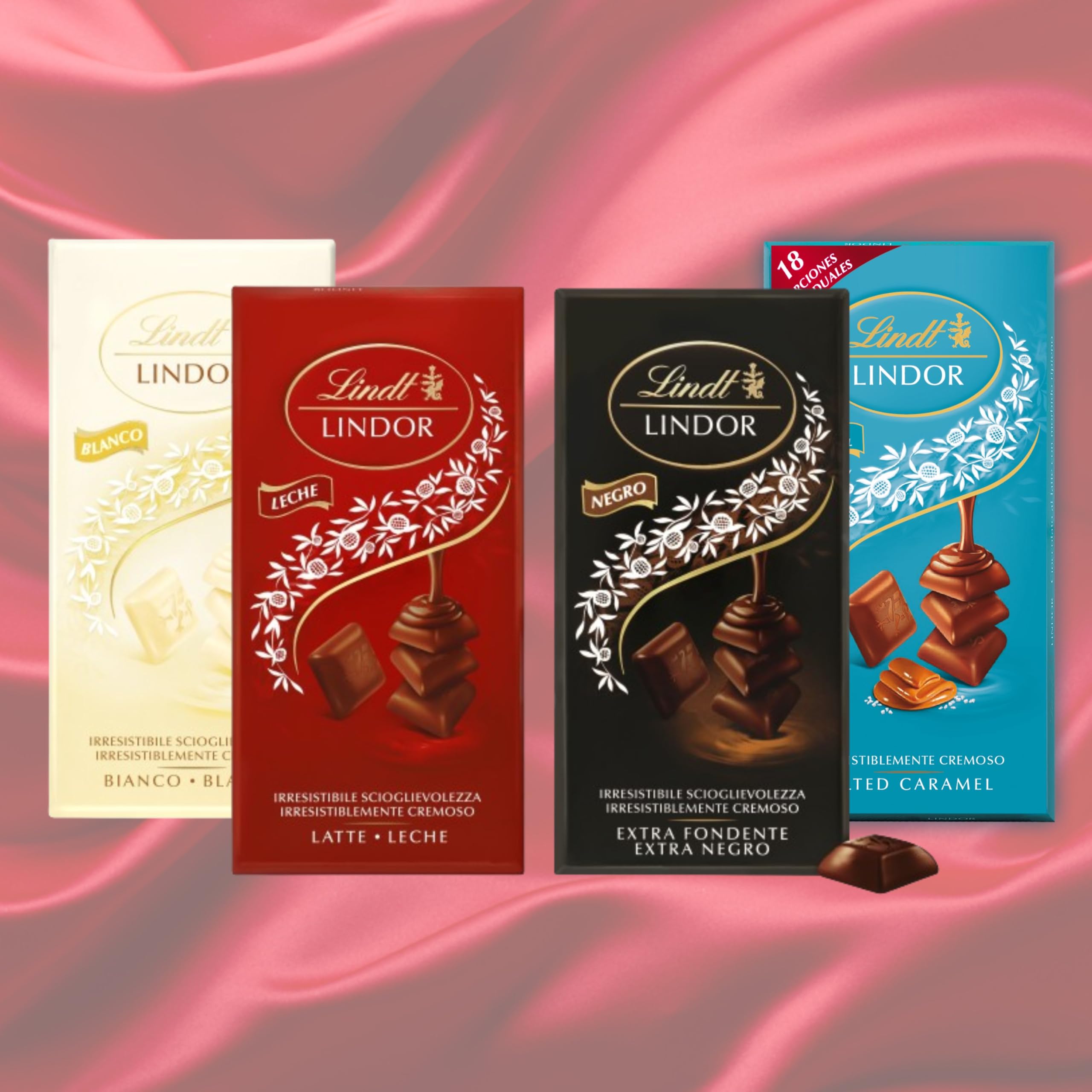 Lindt Chocolate LINDOR SINGLES Chocolate con leche y caramelo salado, tableta de chocolate leche, cremoso, con interior de chocolate con leche