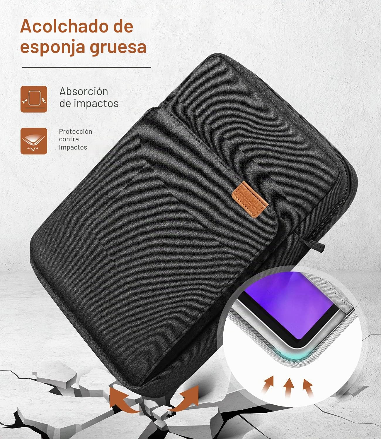 MoKo 9-11 Pulgadas Funda de Transporte con Correa para el Hombro para iPad Air M3, iPad A16 2025, Pro 11 Pulgadas, iPad 10/9/8/7th Gen, Tab S8/S9 11", Negro + Gris