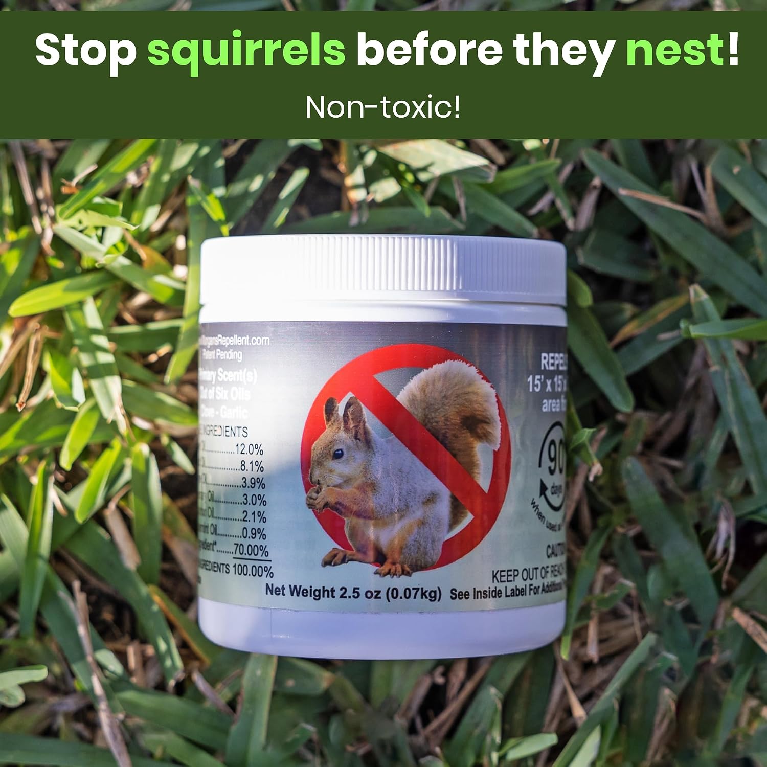 Morgan’s Repellent – 90 Day Squirrel Bloc (Pack of 2)