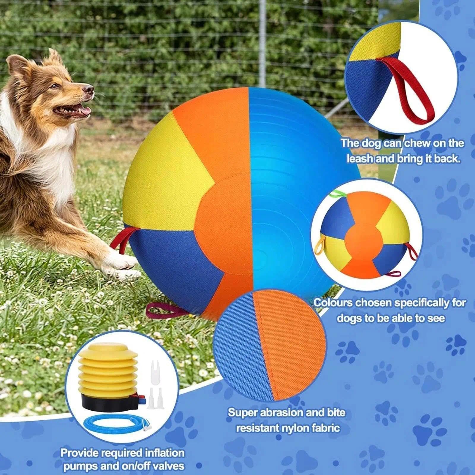 Riesiger Herding Ball für Hunde - Robuster & Aufblasbarer Spielball 55cm - Interaktives Hundespielzeug Für Große Hunde, Anti-Burst Herding Egg zur Hirten-Training & Beschäftigung(L)