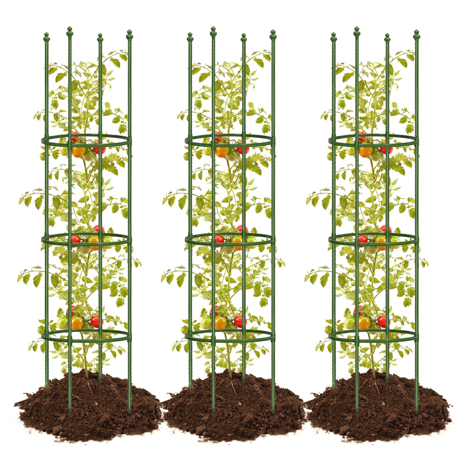 joyhalo 3 Pack 59 Inch Height Adjustable Tomato Cages
