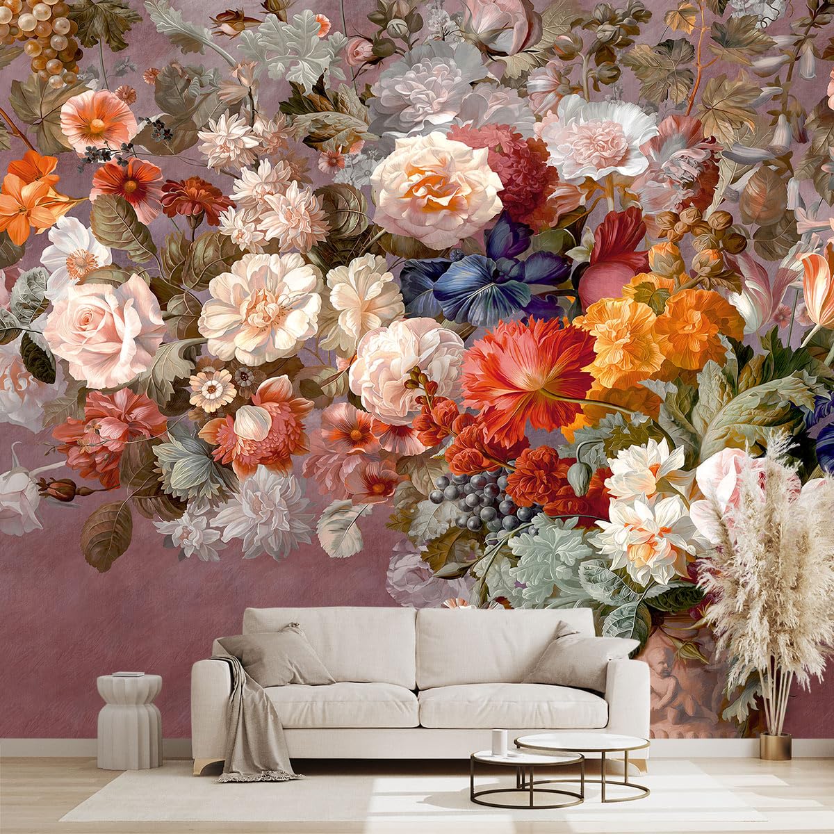 花冷えCD Invisible Wall WXHFM - Colorful Floral Leaf Bathroom wallpeper Living Room