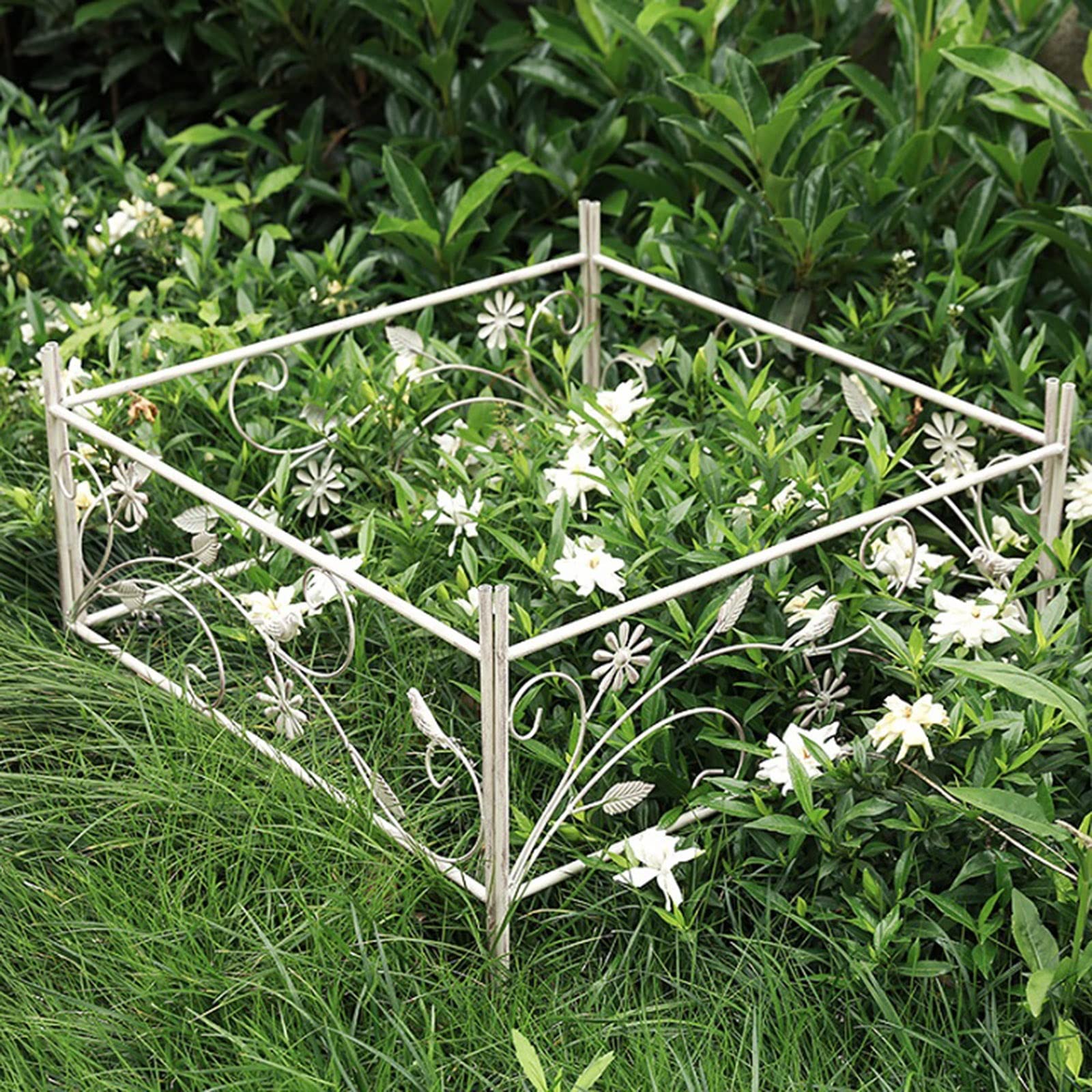ZYFA Rankhilfe Gartenzaun Rankgitter Rasenkanten Gartenstecker Garten Gartenpfähle Gartenzäune Beetzaun Metall Obelisk Pflanzenstützen für Gartendeko,Deko Für Kletterpflanzen,Rosen,Reben