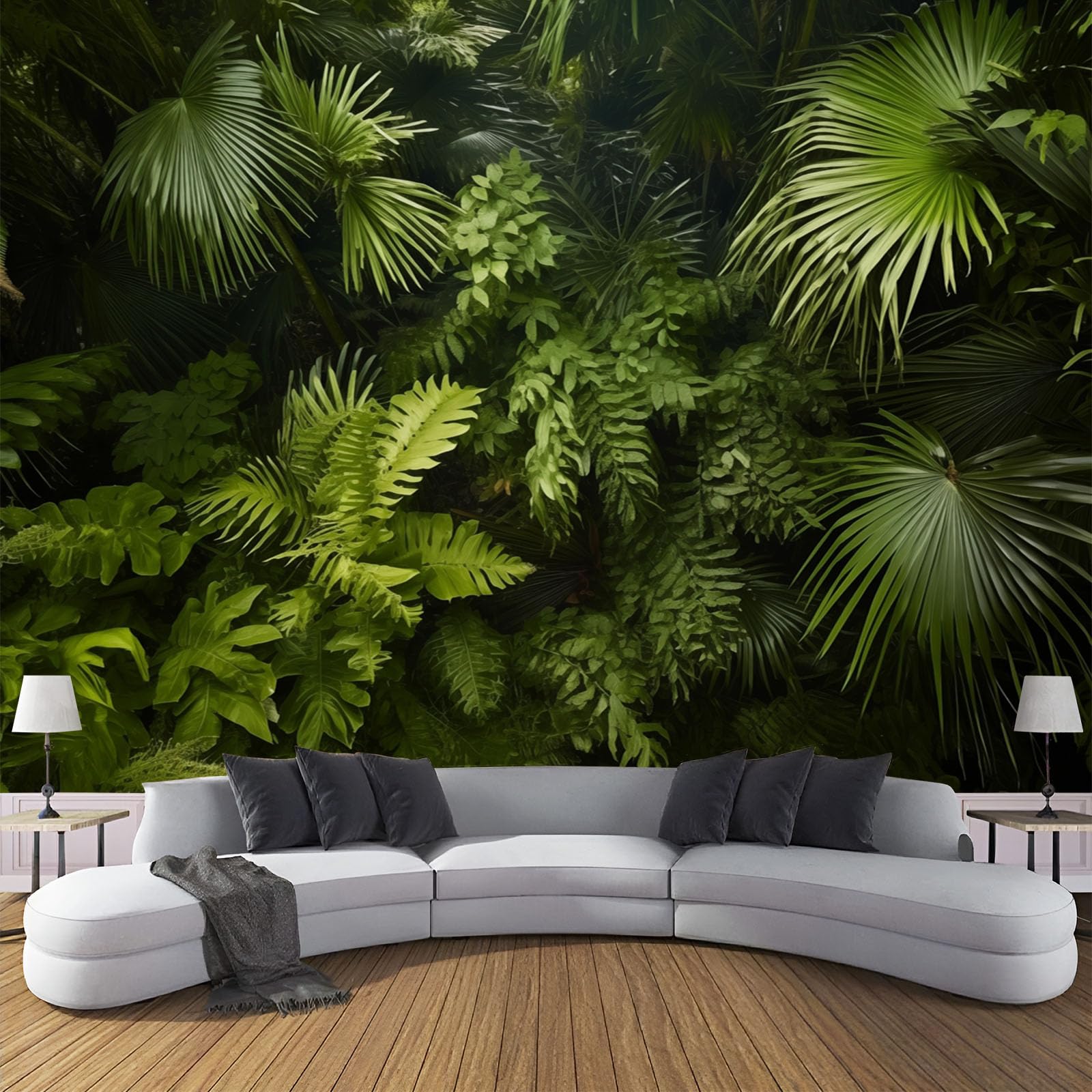 Papier peint jungle 3D haut de gamme en soie véritable pour grand mur