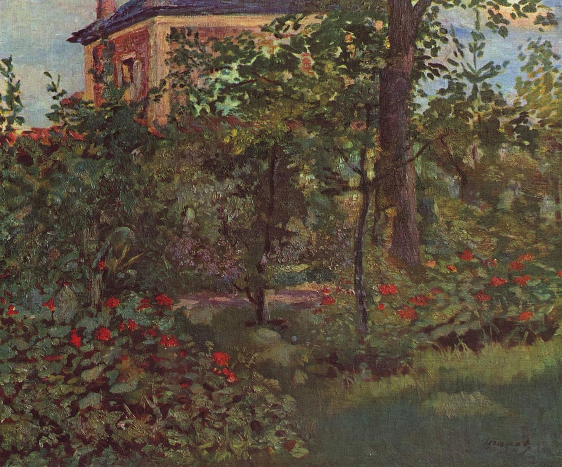 Artxlxxbn No Frame Famous Art Print Poster Vintage Wall Art A Corner In The Garden Of Bellevue By Edouard Manet Canvas Art Poster For Home Decor 60X90cm