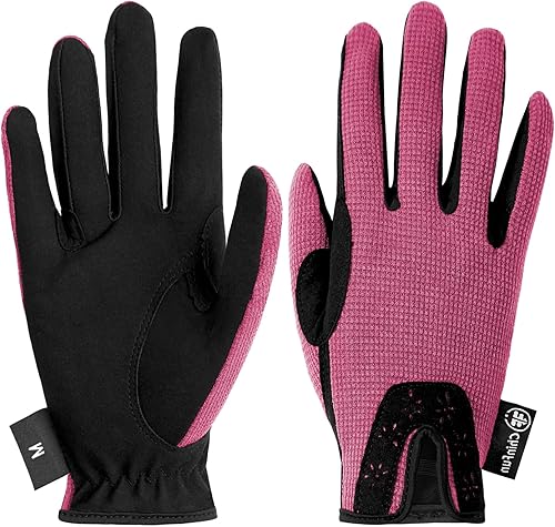 Vista 18 de ChinFun Guantes de equitación prémium para mujeres y jóvenes, transpirables, ligeros, con agarre cómodo