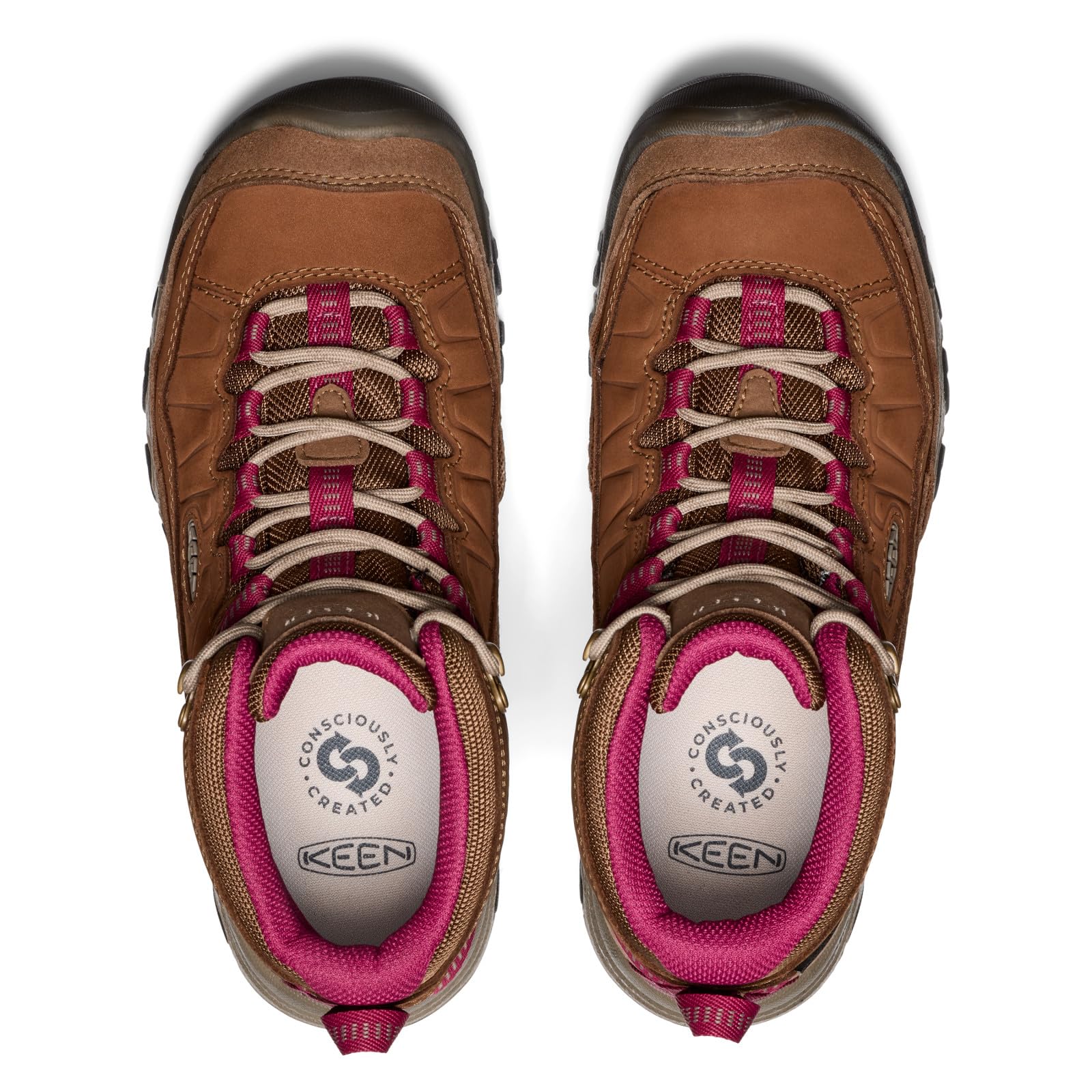 KEEN Damski Targhee 4 Średni Wysokość Trwały Wygodny Wodoodporny, Bison/Beaujolais, 38 EU