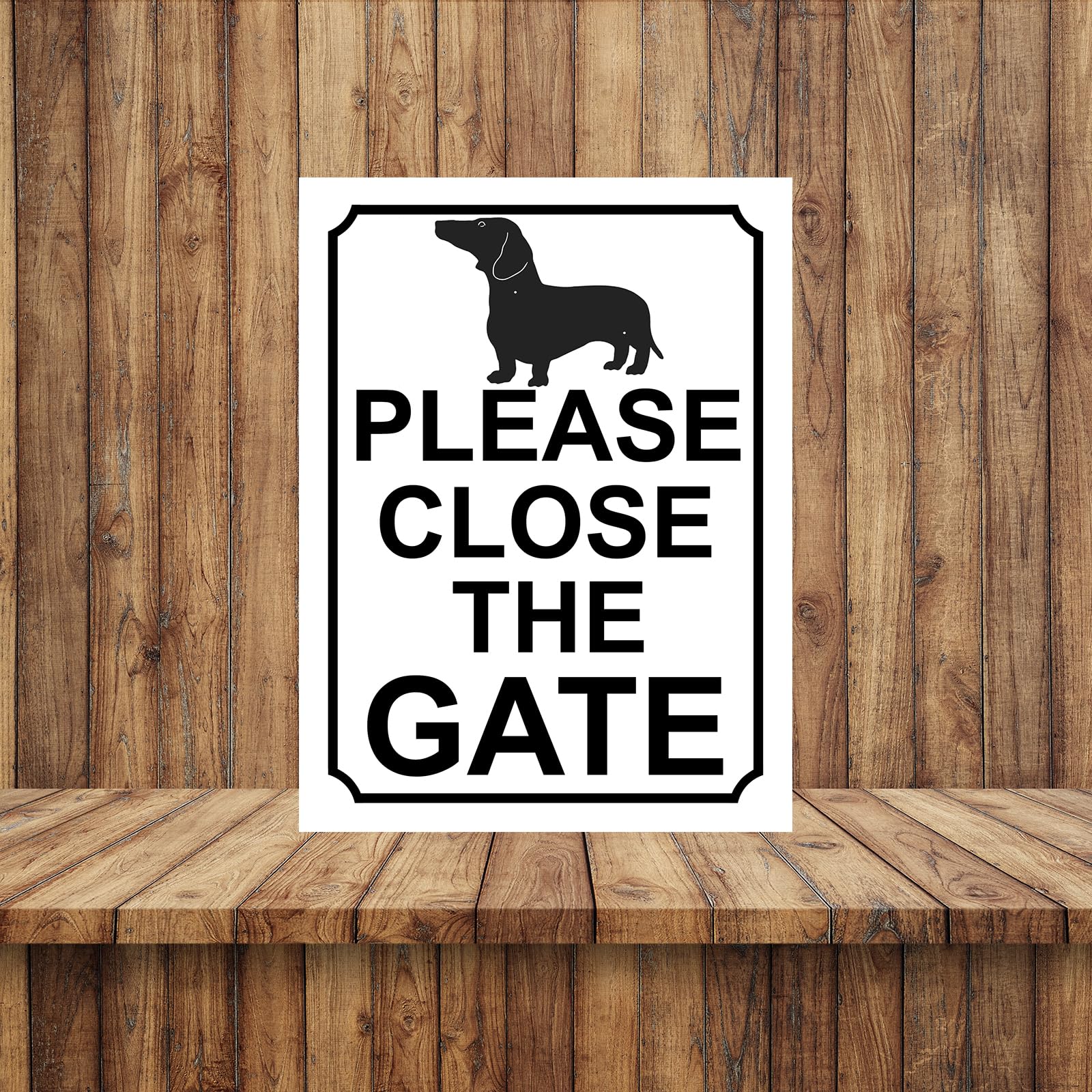 Shawprint PLEASE CLOSE THE GATE dachschund DOG THEME METAL SIGN 267MM X 200MM (47H1L) LARGE 10" X 8" - Image 3