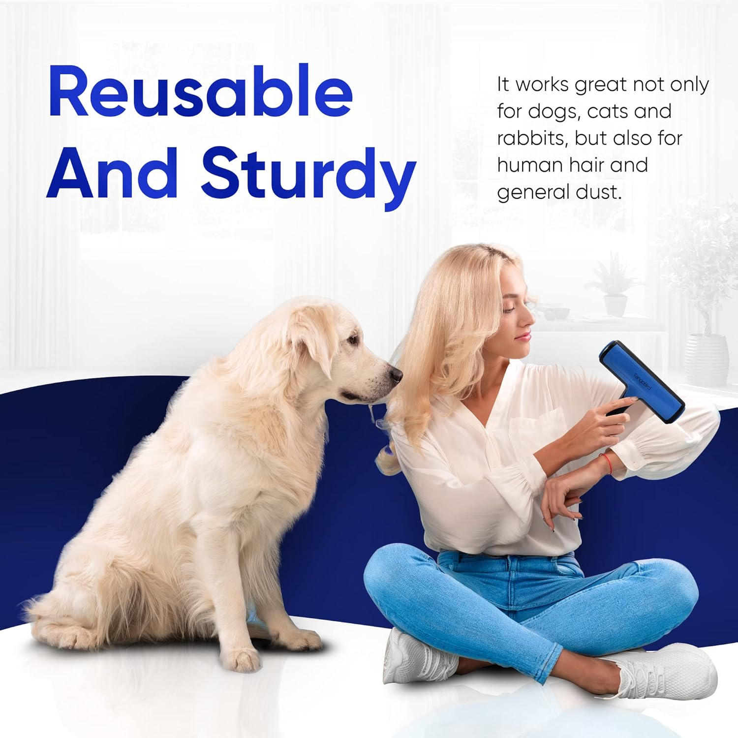 Dog Hair Remover for Couch,Lint Roller for Pet Hair - Pet Hair Remover for Couch, Carpet, Car & Clothes - TangoBird Lint Roller for Pet Hair, Cat Hair Remover, Reusable Lint Rollers for Pet Hair