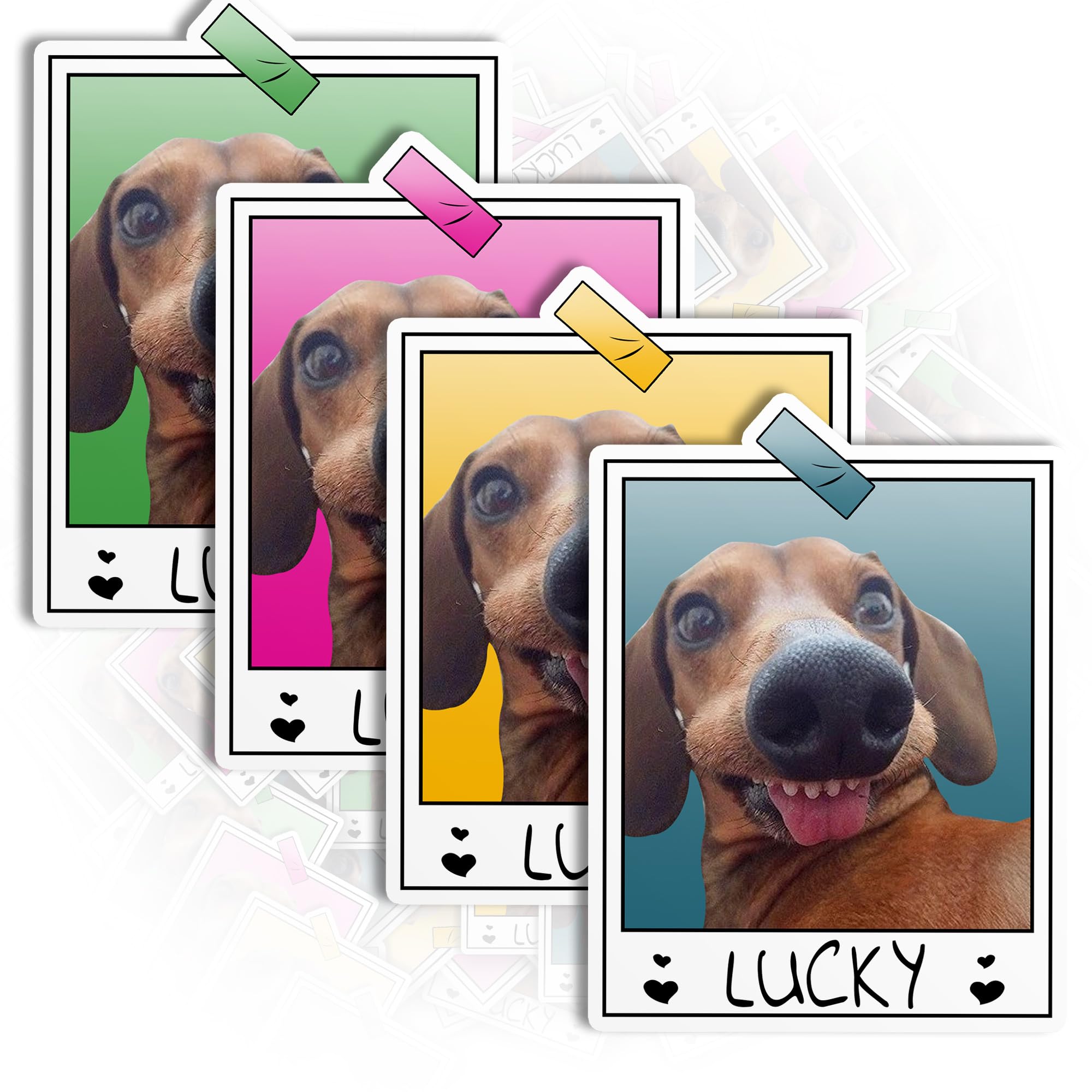 Personalized Dog Photo Stickers Custom Cat Pet Name Sticker Dog Cat Mom Lover Waterproof Vinyl Sticker for Laptop, Water Bottles, Phone, Kindle Decor