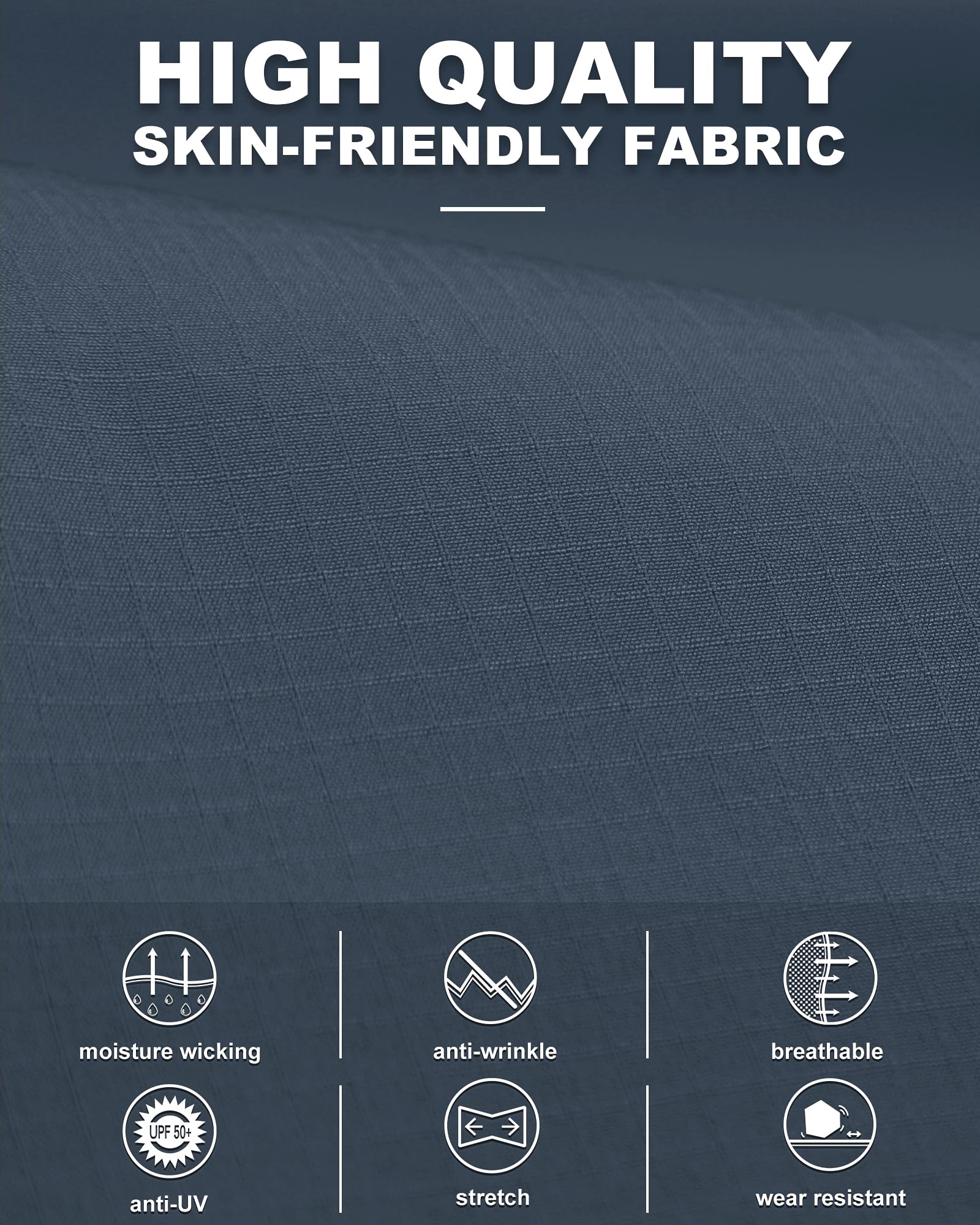 33,000ft UPF50+ - Camicia da uomo funzionale a maniche lunghe, traspirante, con bottoni, per esterni, sport, tempo libero, pesca