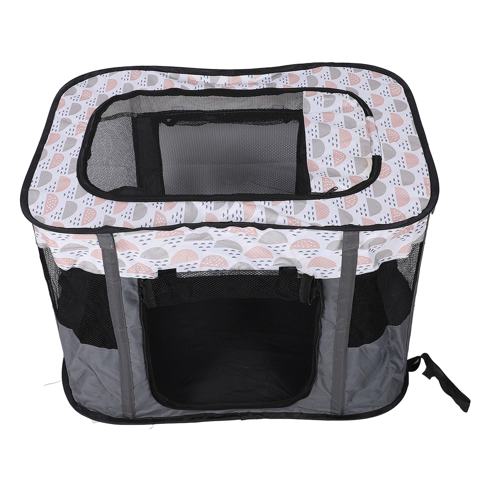 Welpenlaufstall, Laufstall Hund, Wurfbox für Hunde, Tragbarer Faltbarer Haustier Hunde Warm Halten, Mit Tragetasche, Aus Oxfordgewebe und Atmungsaktivem Netzstoff, 80 X 60 X 55cm