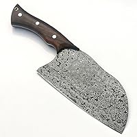 Vista 4 de JNR Traders Cuchillo de chef serbio de acero Damasco para cortar carne, cuchillo serbio de 12 pulgadas hecho a mano con funda de cuero Jnr-5518rd