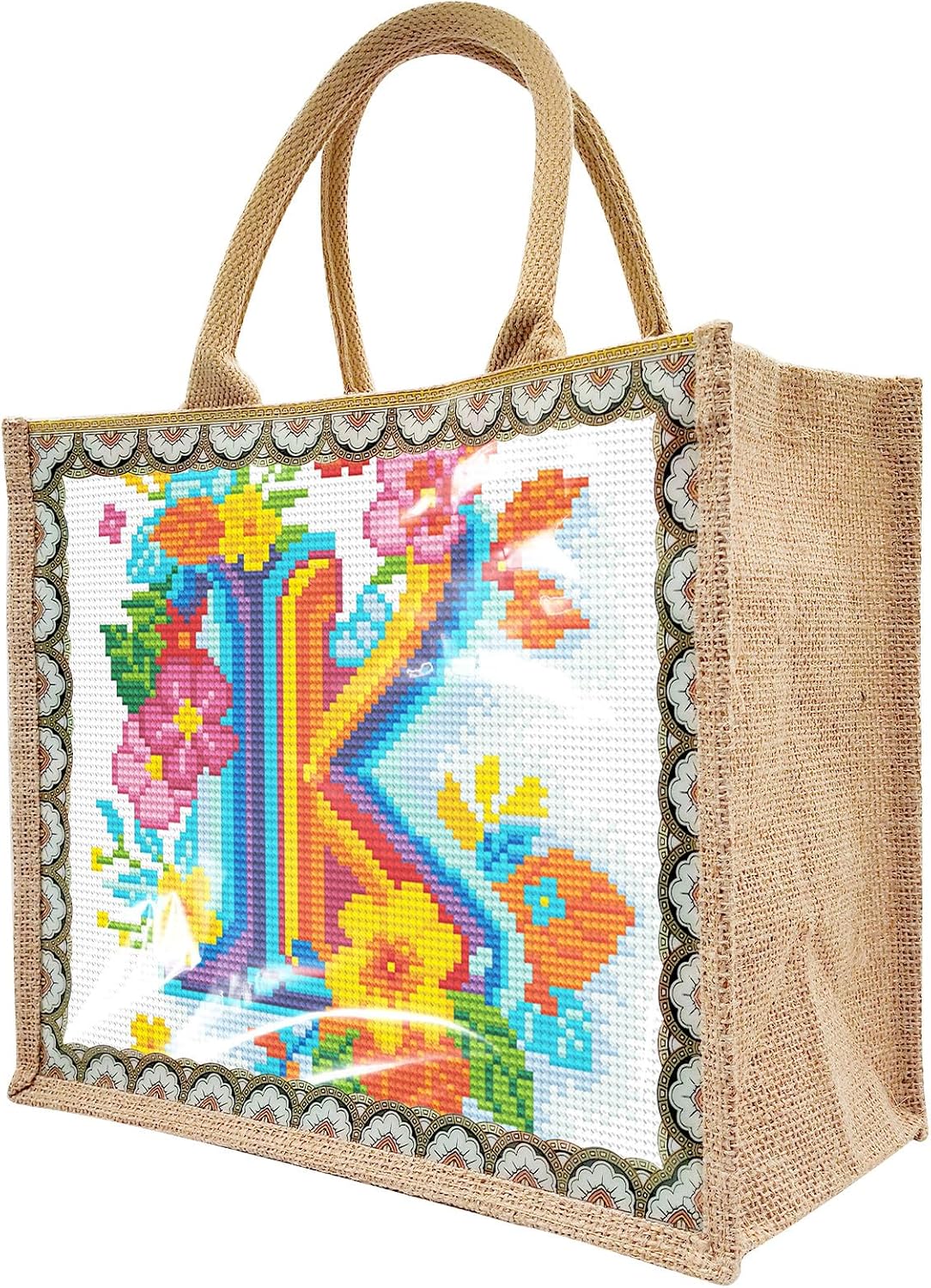 yzARTche Diamond Art Painting Handbag, DIY Diamond Art Letters Handmade Tote Bag Shoulder Bag-K