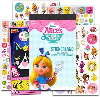 Alice's Wonderland Bakery Potty Training Stickers Bundle - Over 295 Alice in Wonderland Reward Stickers for Toddlers Plus Door Hanger | Alice's Wonderland Bakery Stickers Party Favors