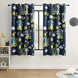 Kids Dinosaur Blackout Curtains - 2 Panels&comma; Each W52&ast;L63 with 100&percnt; Blackout&comma; Thermal Insulated&comma; and Noise Reducing&comma; Perfect for Kids Room&comma; Bedroom&comma; Nursery