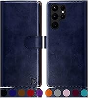 Vista 12 de SUANPOT - Funda tipo cartera para Samsung Galaxy S23 Ultra con bloqueo RFID, soporte para tarjetas de crédito, funda protectora de PU Leather