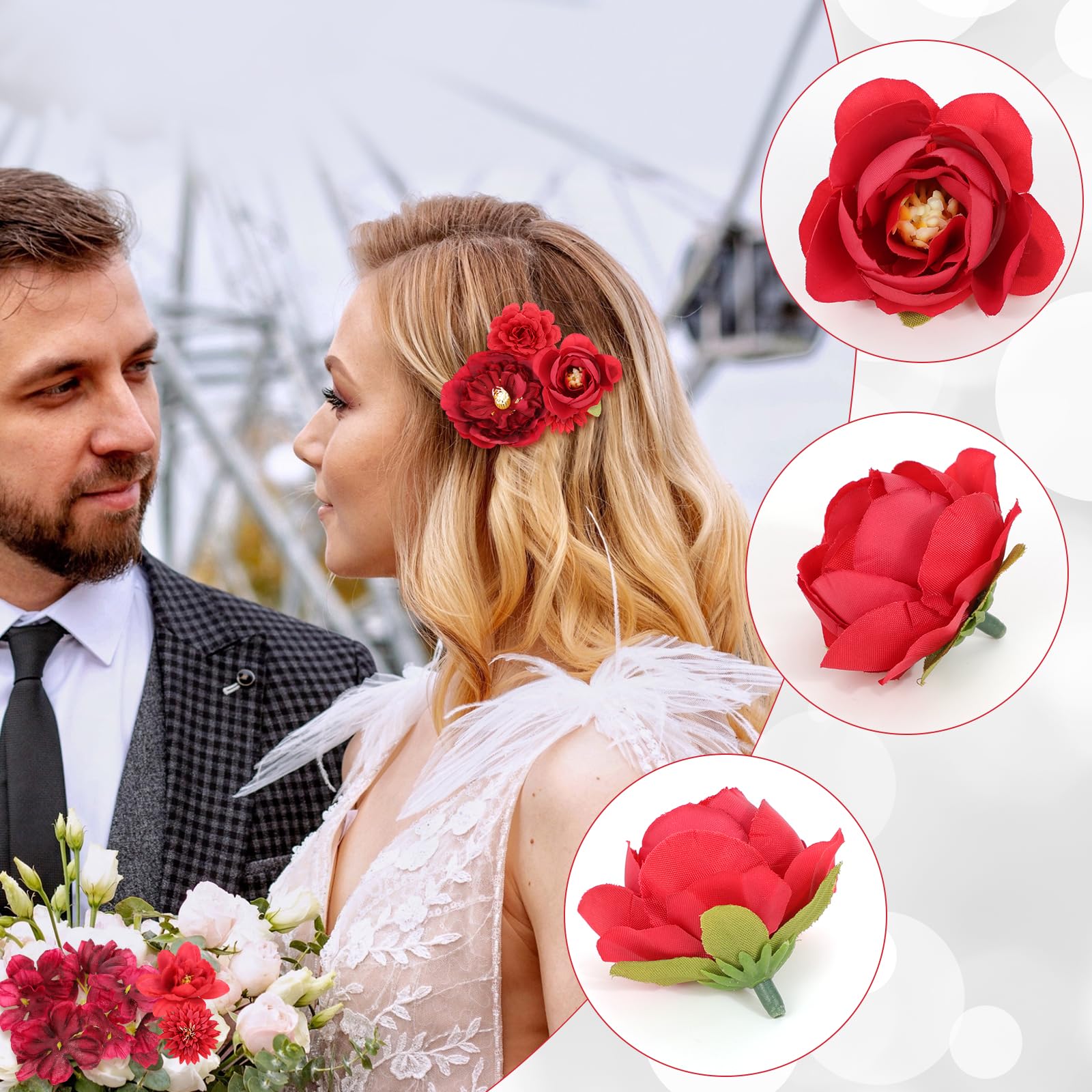 MWOOT 17 Pcs Artificial Flower Heads - Image 3