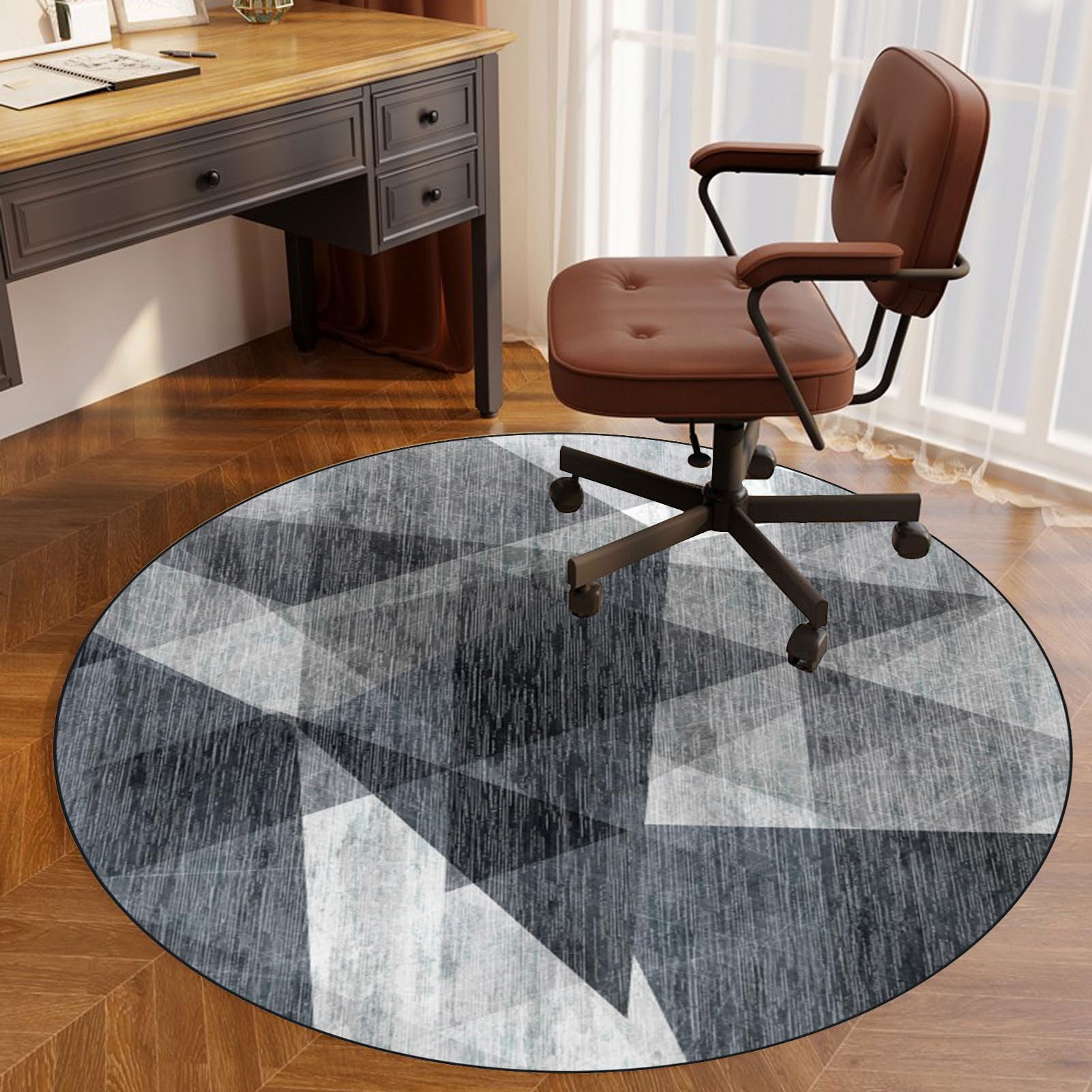 Tappetino Rotondo Per Sedia Gaming Yincimar 119 Cm | Proteggi Pavimento In Legno Con Design Controller | Antiscivolo In Gomma E Microfibra | Regalo Per Gamer - 3