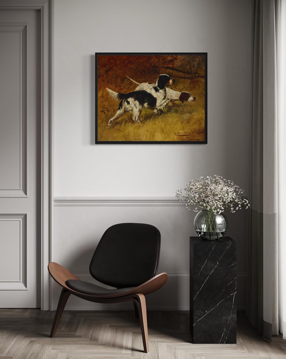 Hunting Dogs Poster Art Print - Animal Painting Wildlife Artwork Wall Art for Bedroom Bathroom Living Room Decor 117 (Hunting Dogs, 16 x 20 inches, Unframed)