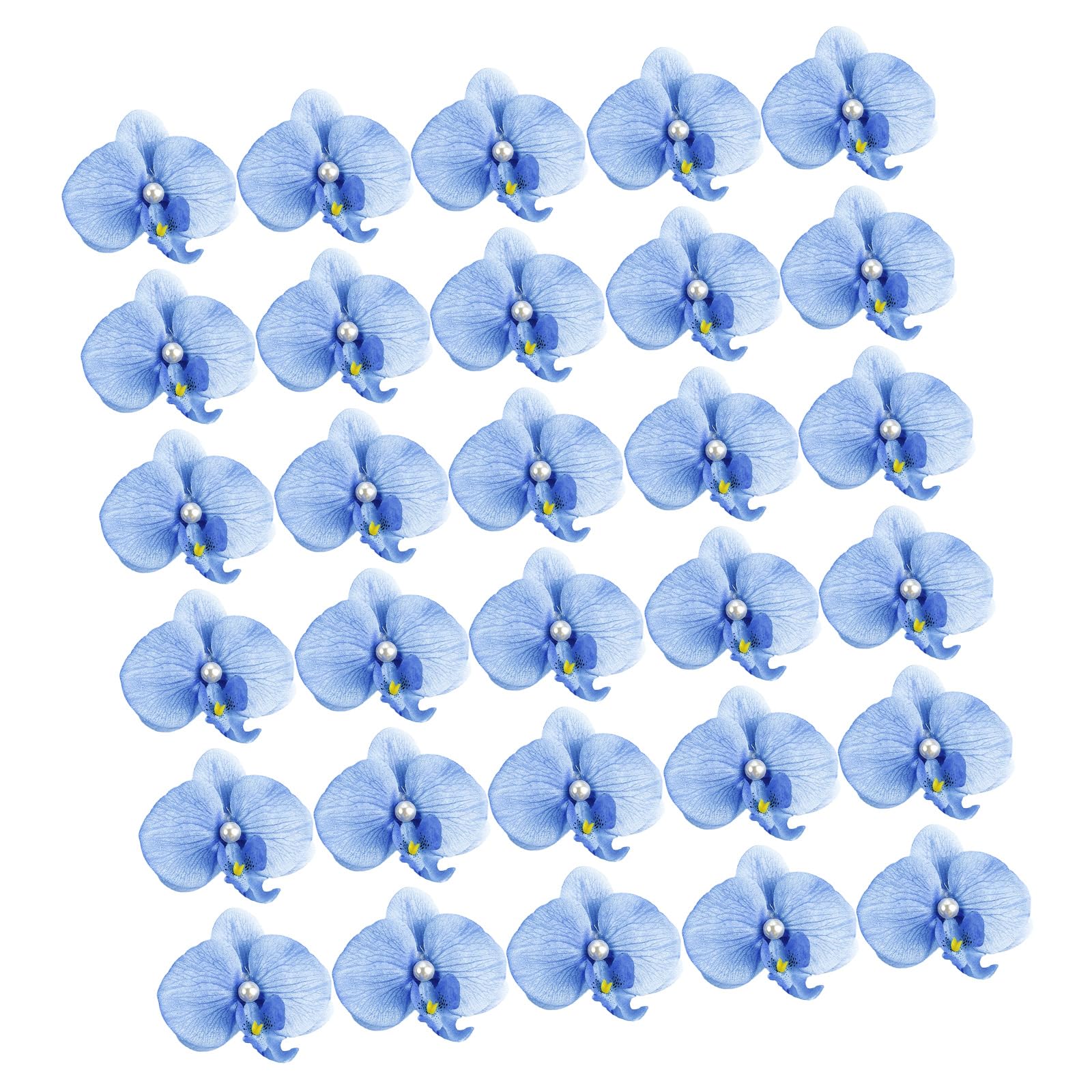 Whoasyst Phalaenopsis Hair Clips 30Pcs Artificial Fabric Flower Decoration with Duckbill Clips for Home Party Decoration Headpieces Bridal