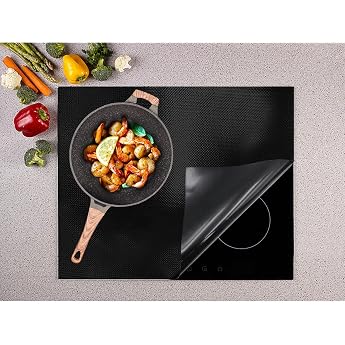 sotode 52 x 61 cm Induction Hob Protective Mat Large Induction Cooker Silicone Mat Induction Cooker Protection Mat Heat Insulated Pad for Induction Hob