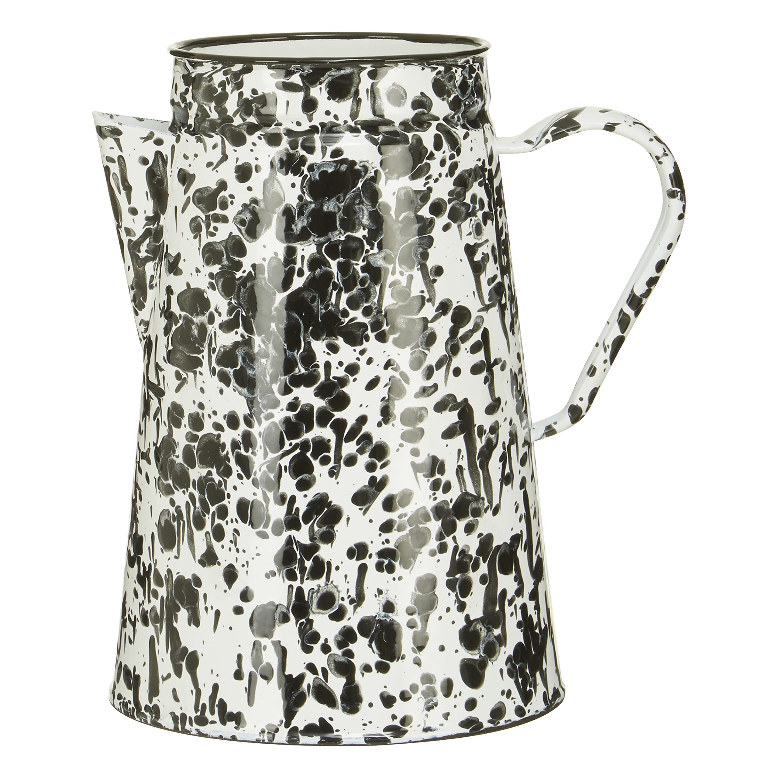 Premier Housewares Black & White Patterned Teapot - Durable Enamelled Steel - Elegant Dining Table Accessory